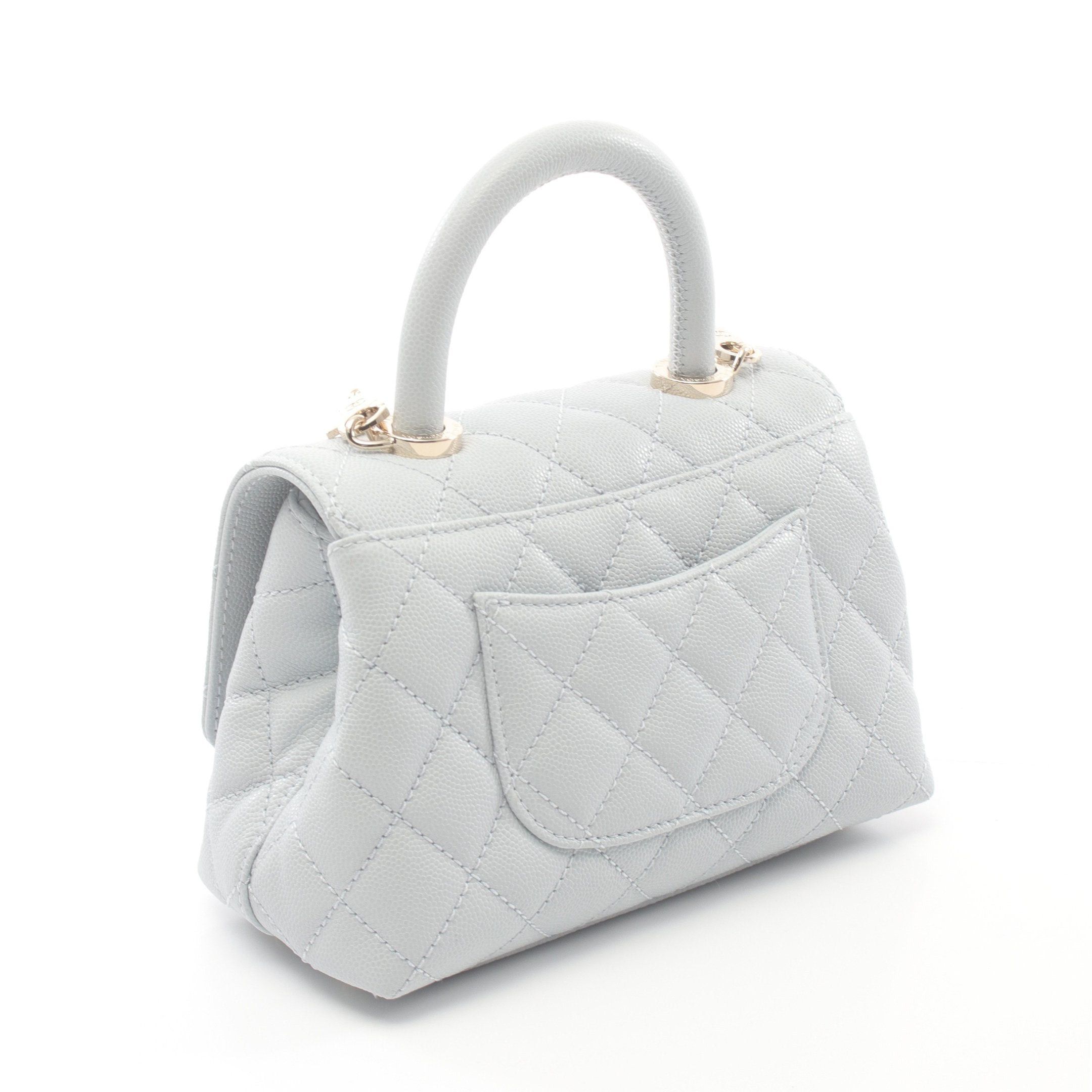Chanel Chanel Coco Handle Xxs Top Handbag Caviar Skin Light Blue Gold Hardware Size ONE SIZE - 2 Thumbnail