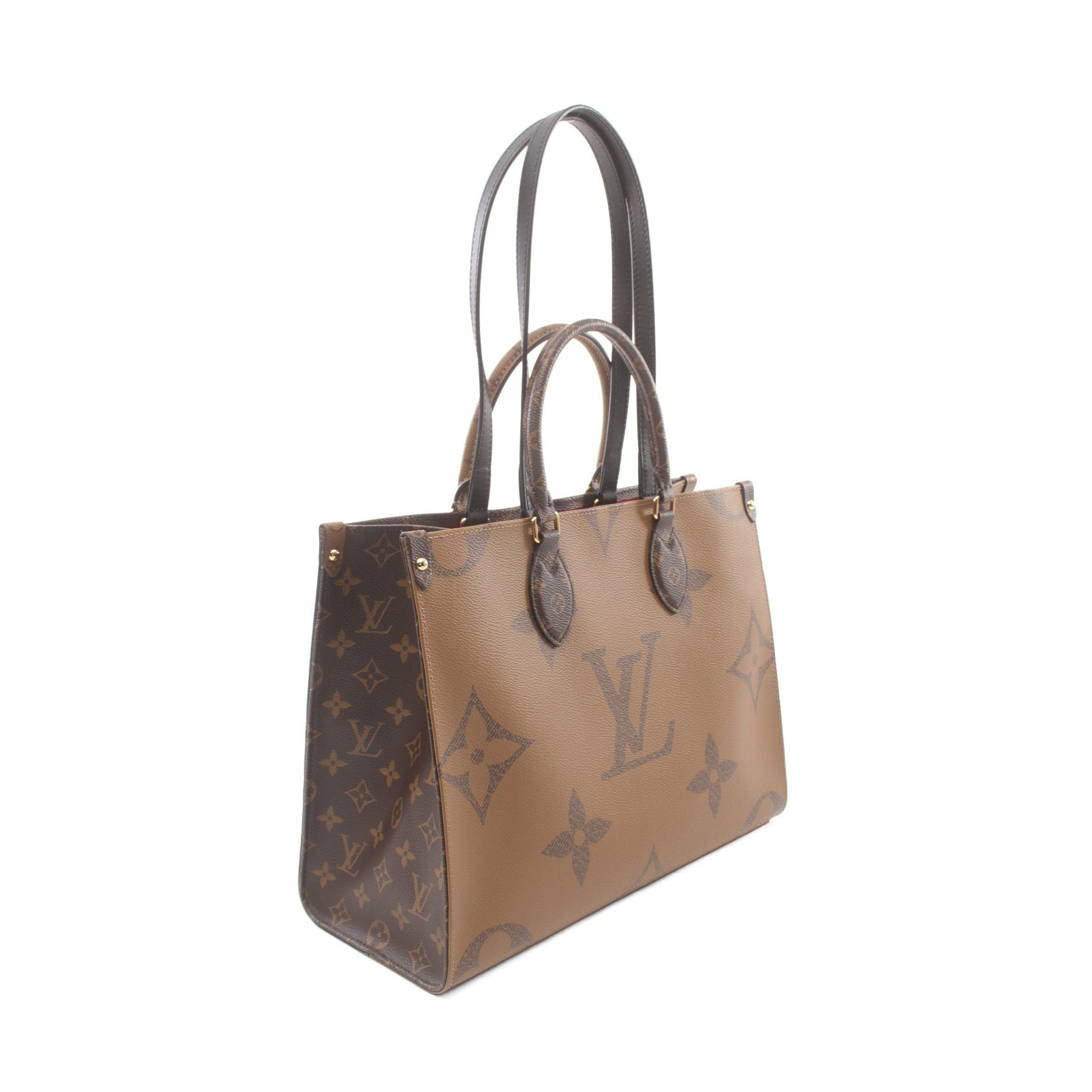 Louis Vuitton Louis Vuitton On-The-Go Mm Monogram Giant Reverse Shoulder Bag Tote Leather Brown Beige Size ONE SIZE - 2 Thumbnail