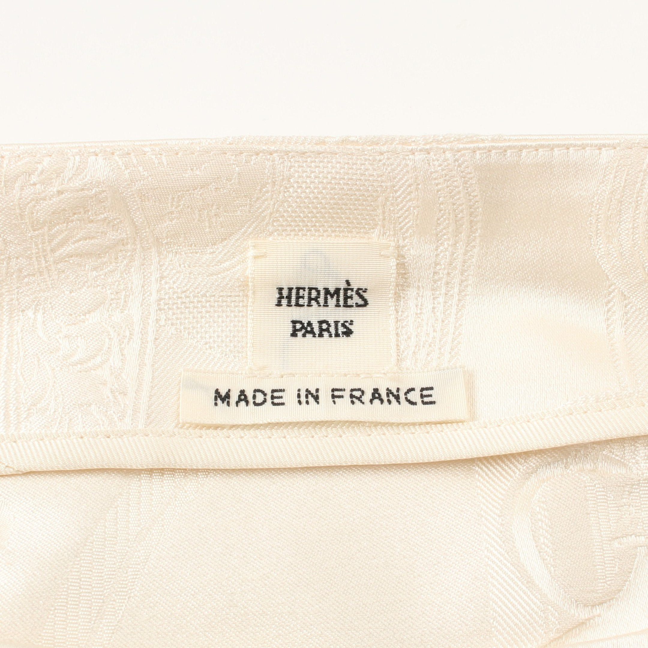 Hermes Hermes Blouse Boat Neck Silk Ivory Side Slit Size ONE SIZE - 3 Thumbnail