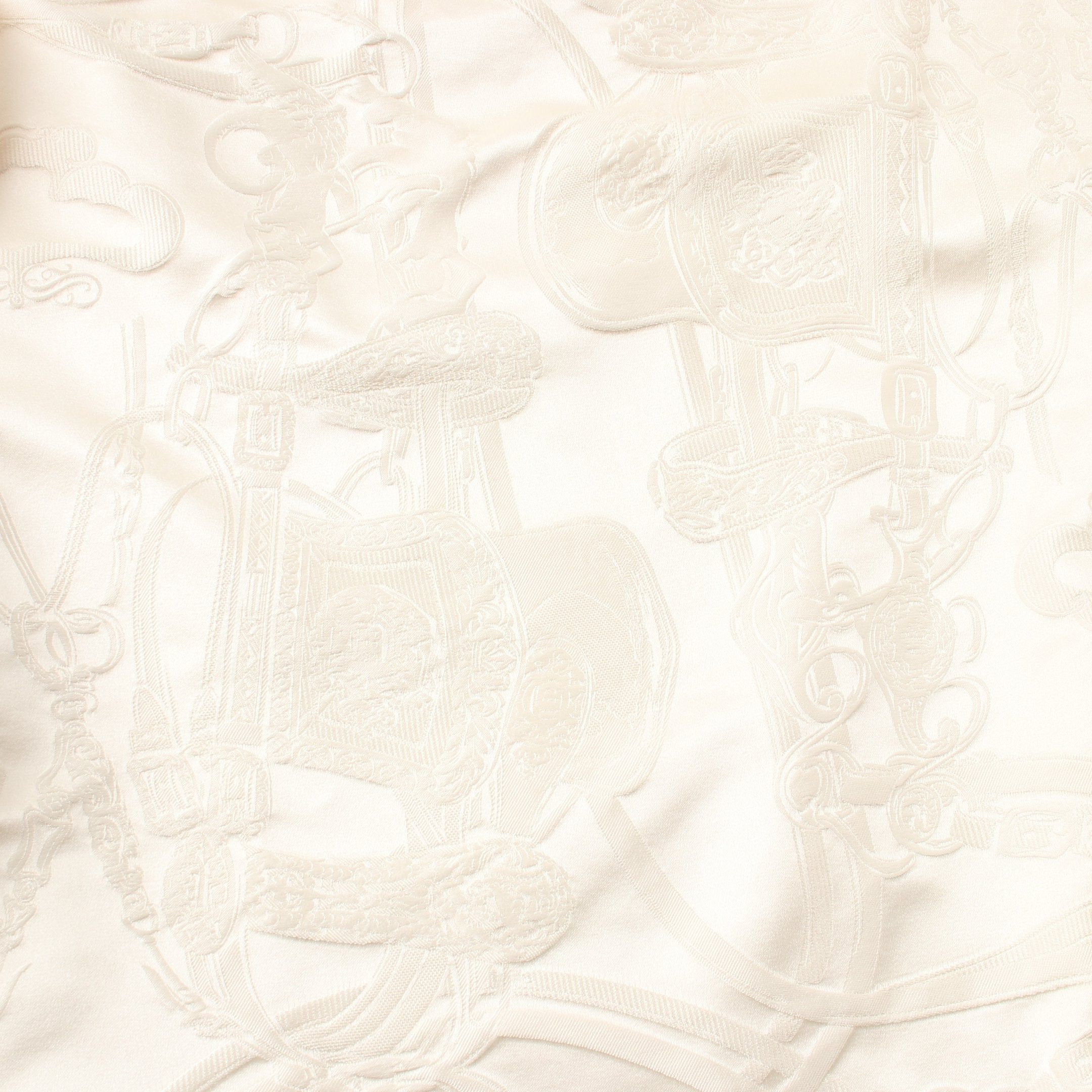 Hermes Hermes Blouse Boat Neck Silk Ivory Side Slit Size ONE SIZE - 7 Thumbnail