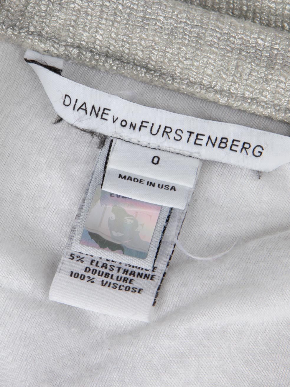 Diane von Furstenberg Silver Bodycon Knee Length Skirt Size 25" / US 0 / IT 36 - 5 Thumbnail