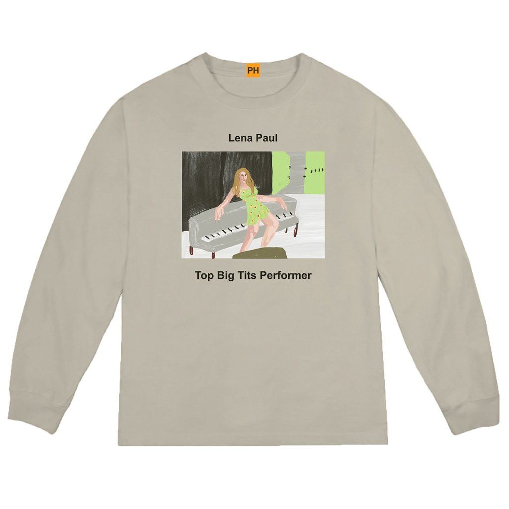 Yeezy x Pornhub Awards (size Small S) Lena Paul Top Big Tits Performer Long Sleeve T Shirt Kanye West Tan Vapor