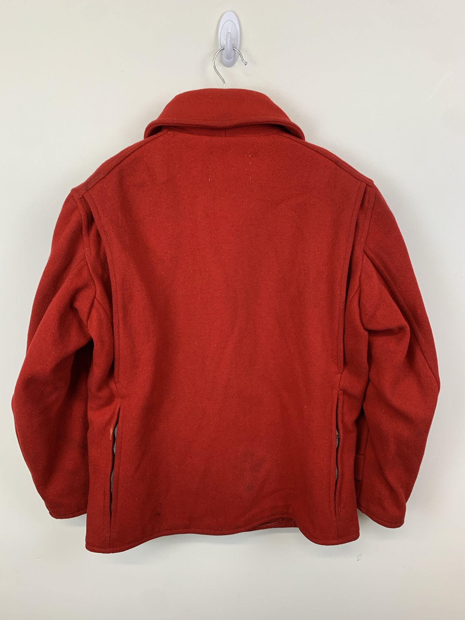 Vintage Vintage 1980s Red Wool Zip Thick Jacket Size L Size US L / EU 52-54 / 3 - 2 Thumbnail