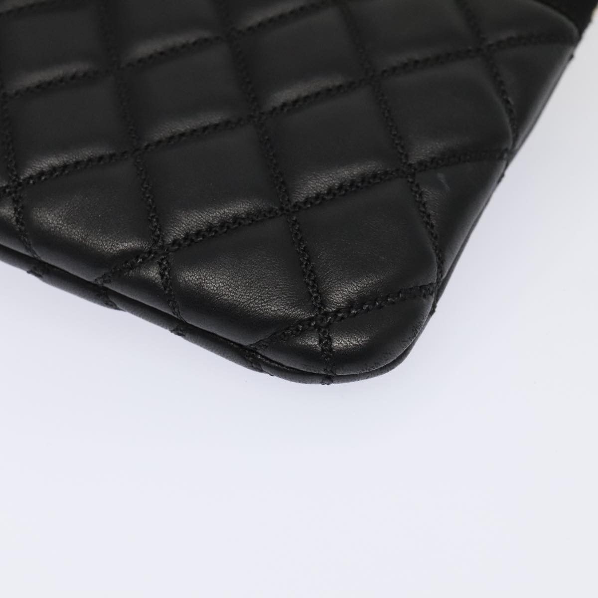 Chanel Coco Mark Black Leather Clutch Bag (Pre-Owned) Size ONE SIZE - 5 Thumbnail