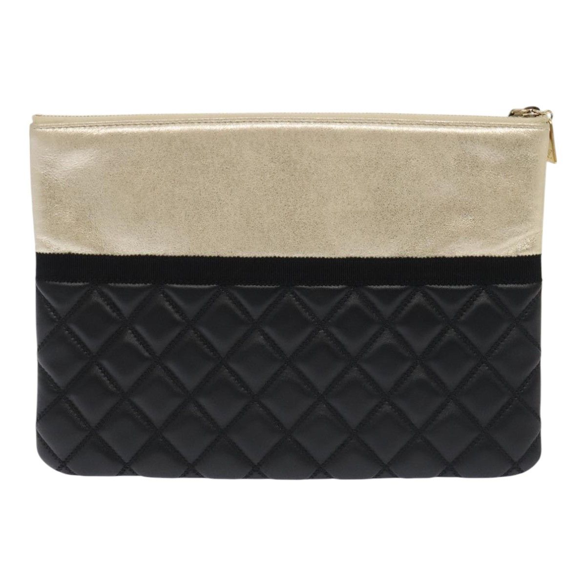Chanel Coco Mark Black Leather Clutch Bag (Pre-Owned) Size ONE SIZE - 2 Thumbnail