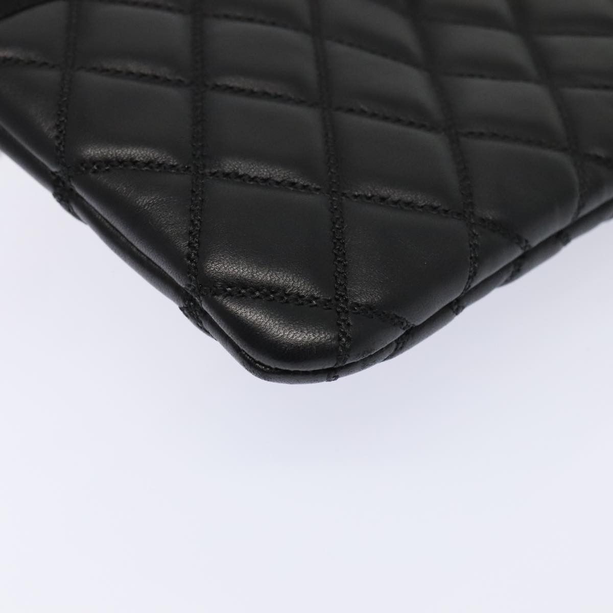 Chanel Coco Mark Black Leather Clutch Bag (Pre-Owned) Size ONE SIZE - 6 Thumbnail