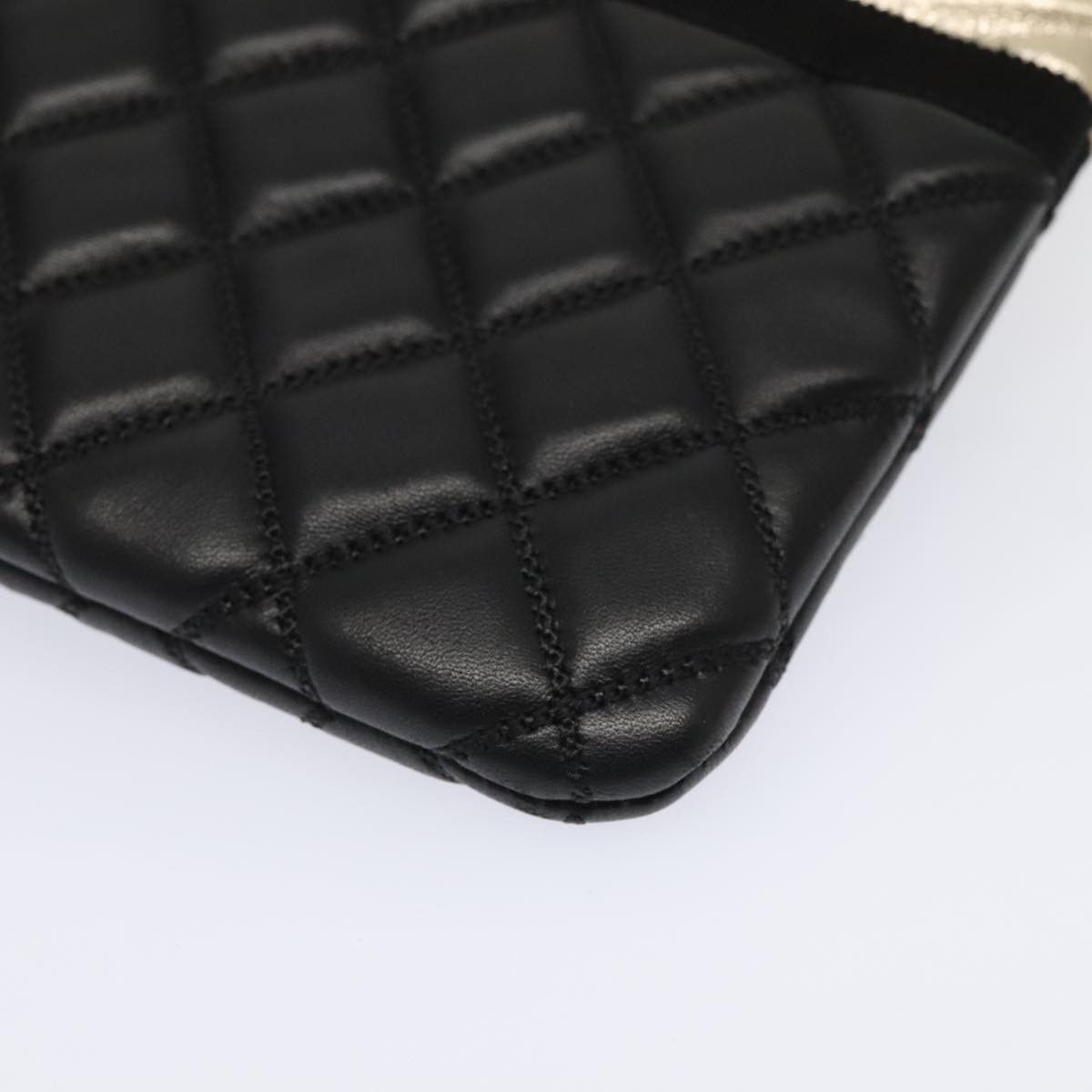 Chanel Coco Mark Black Leather Clutch Bag (Pre-Owned) Size ONE SIZE - 7 Thumbnail