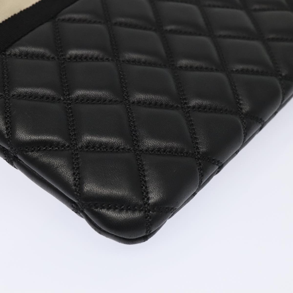 Chanel Coco Mark Black Leather Clutch Bag (Pre-Owned) Size ONE SIZE - 8 Thumbnail