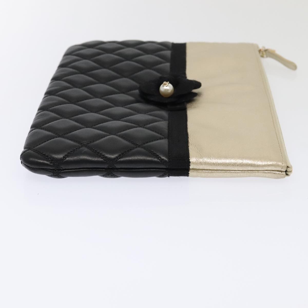 Chanel Coco Mark Black Leather Clutch Bag (Pre-Owned) Size ONE SIZE - 3 Thumbnail