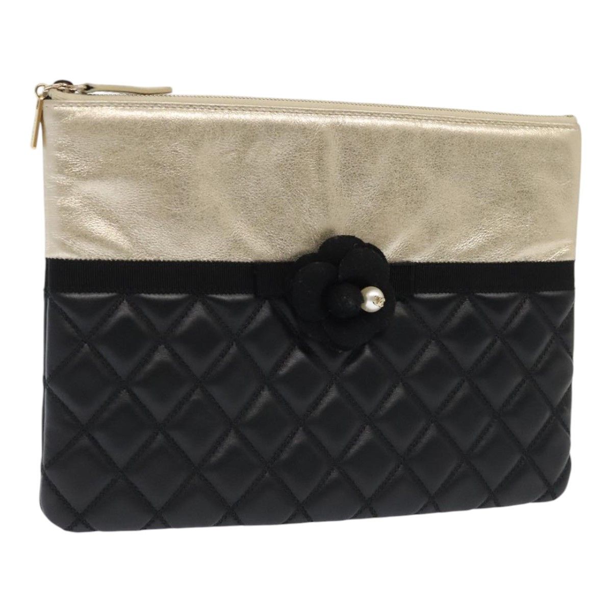 Chanel Coco Mark Black Leather Clutch Bag (Pre-Owned) Size ONE SIZE - 14 Thumbnail