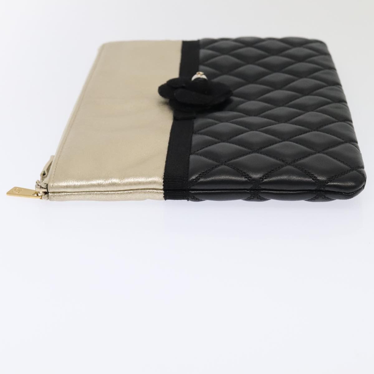 Chanel Coco Mark Black Leather Clutch Bag (Pre-Owned) Size ONE SIZE - 4 Thumbnail