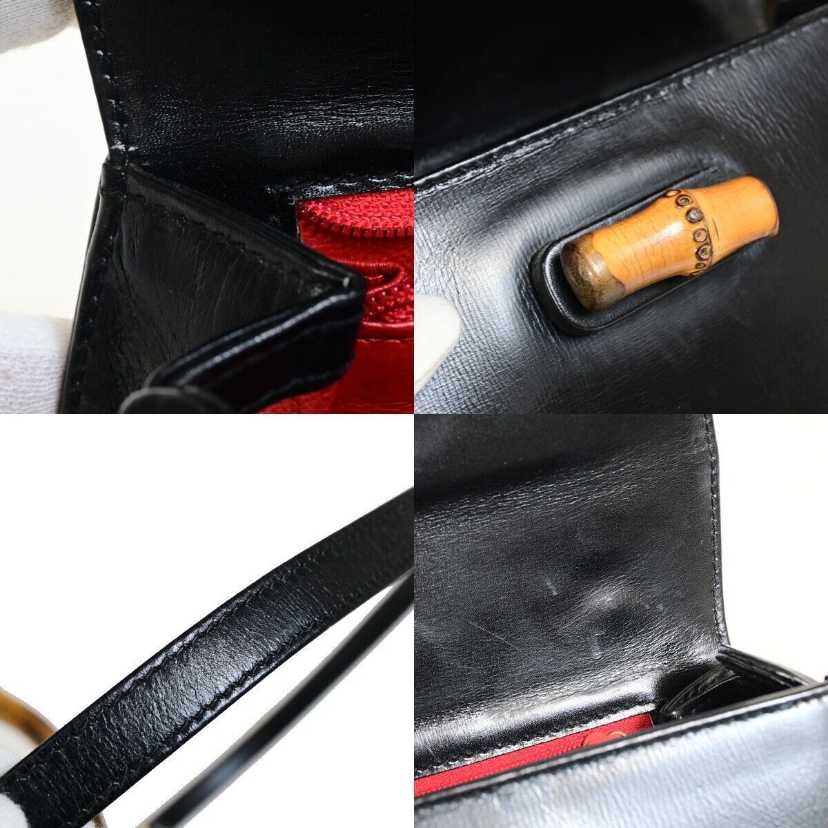 Gucci Bamboo Black Leather Handbag (Pre-Owned) Size ONE SIZE - 17 Thumbnail