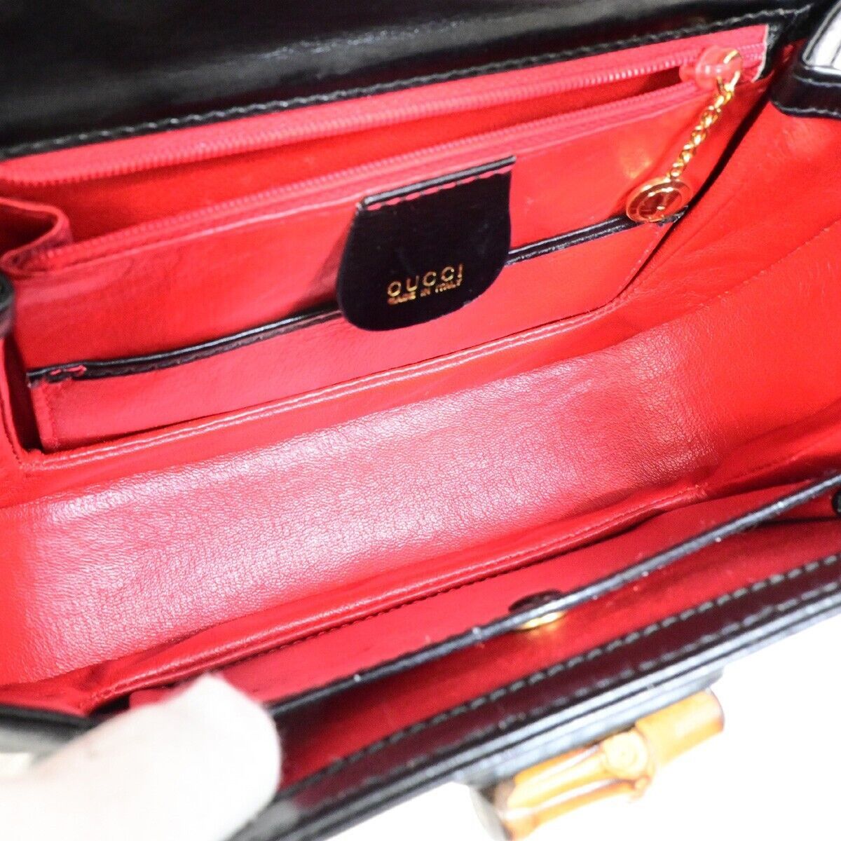 Gucci Bamboo Black Leather Handbag (Pre-Owned) Size ONE SIZE - 11 Thumbnail