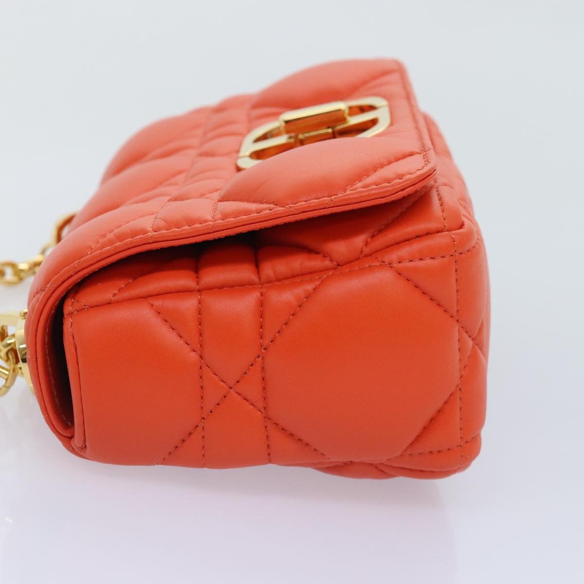 Dior Caro Orange Leather Shoulder Bag (Pre-Owned) Size ONE SIZE - 13 Thumbnail