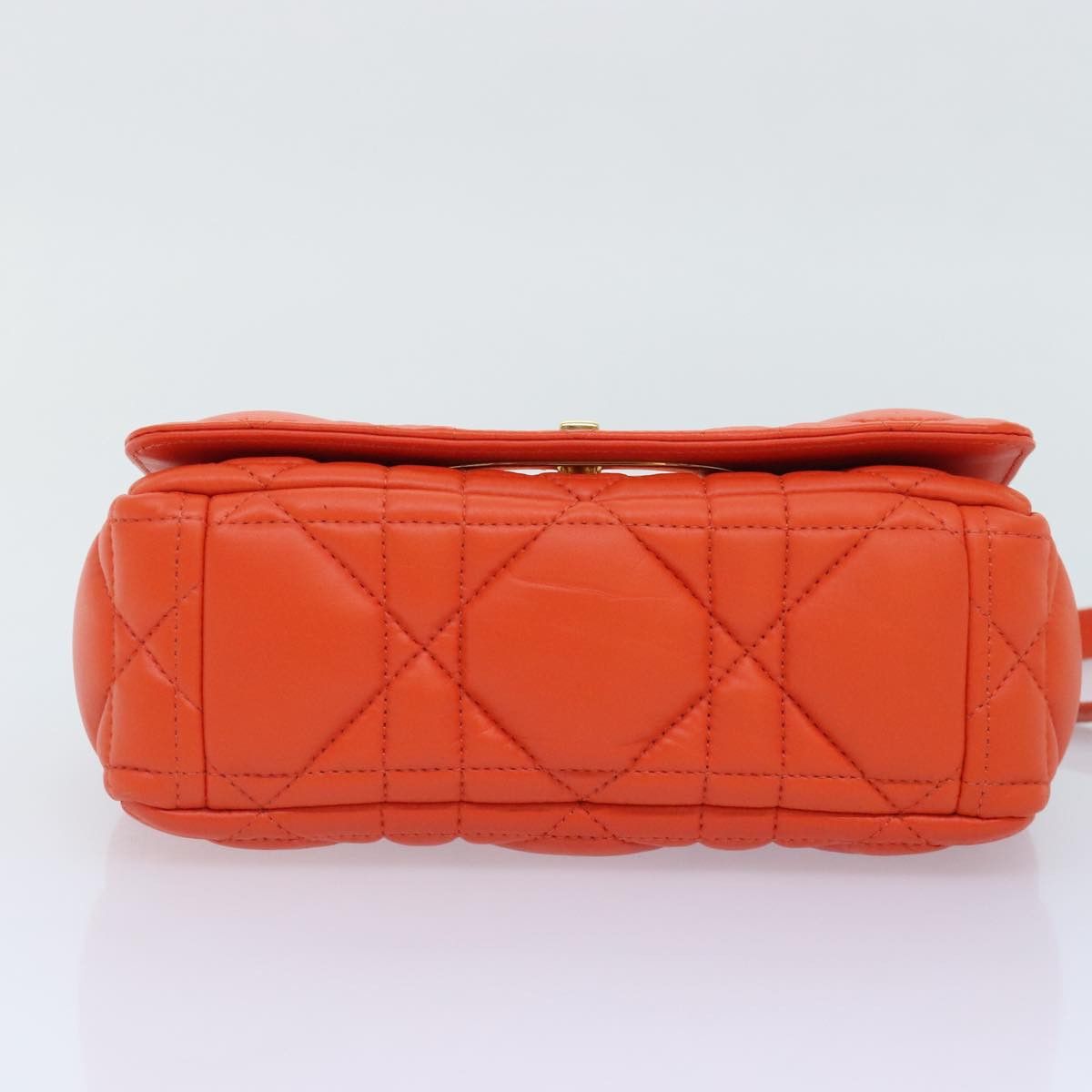 Dior Caro Orange Leather Shoulder Bag (Pre-Owned) Size ONE SIZE - 18 Thumbnail