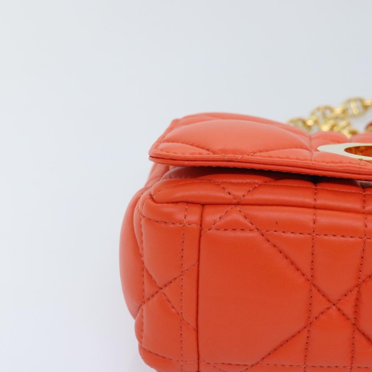 Dior Caro Orange Leather Shoulder Bag (Pre-Owned) Size ONE SIZE - 5 Thumbnail