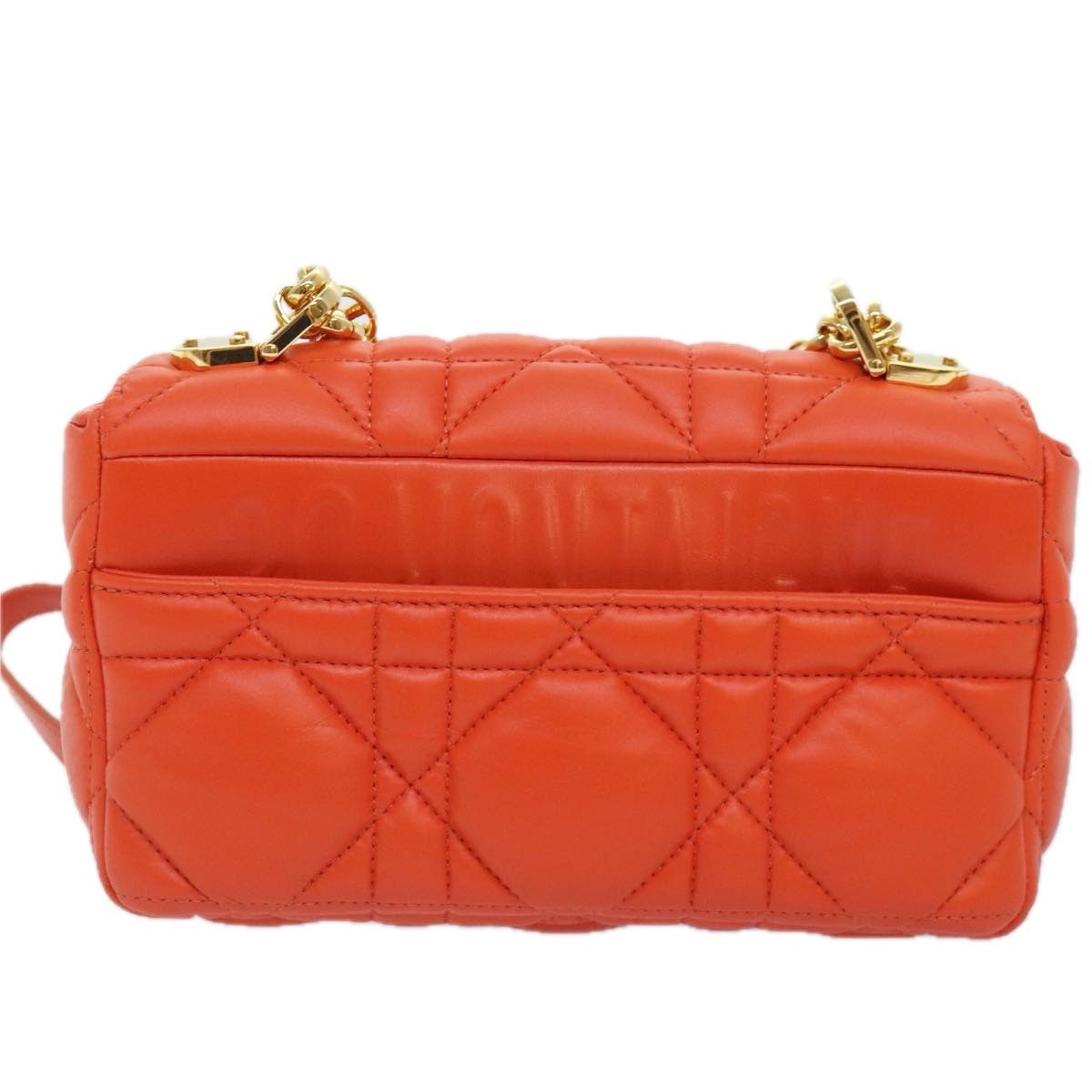 Dior Caro Orange Leather Shoulder Bag (Pre-Owned) Size ONE SIZE - 2 Thumbnail