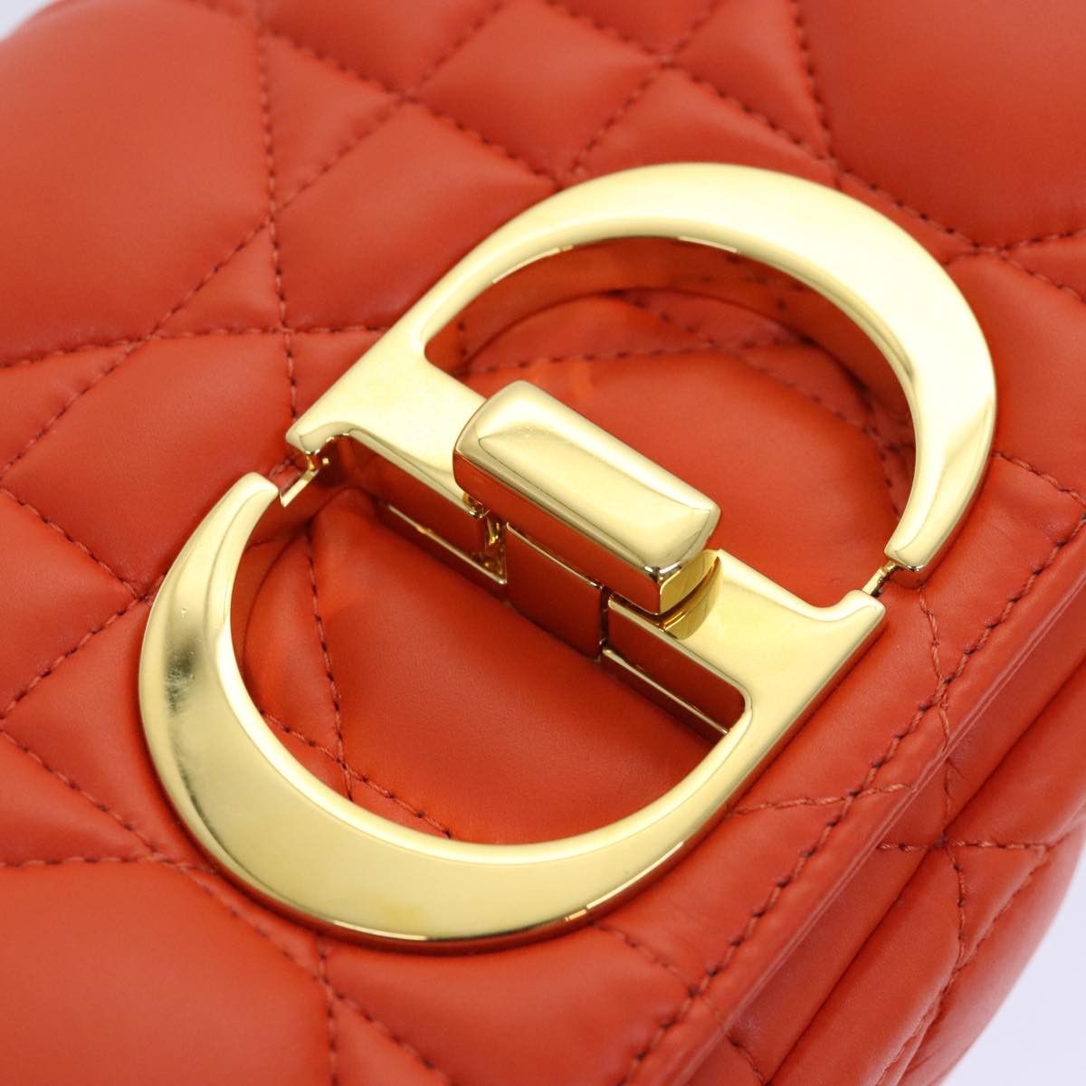 Dior Caro Orange Leather Shoulder Bag (Pre-Owned) Size ONE SIZE - 6 Thumbnail