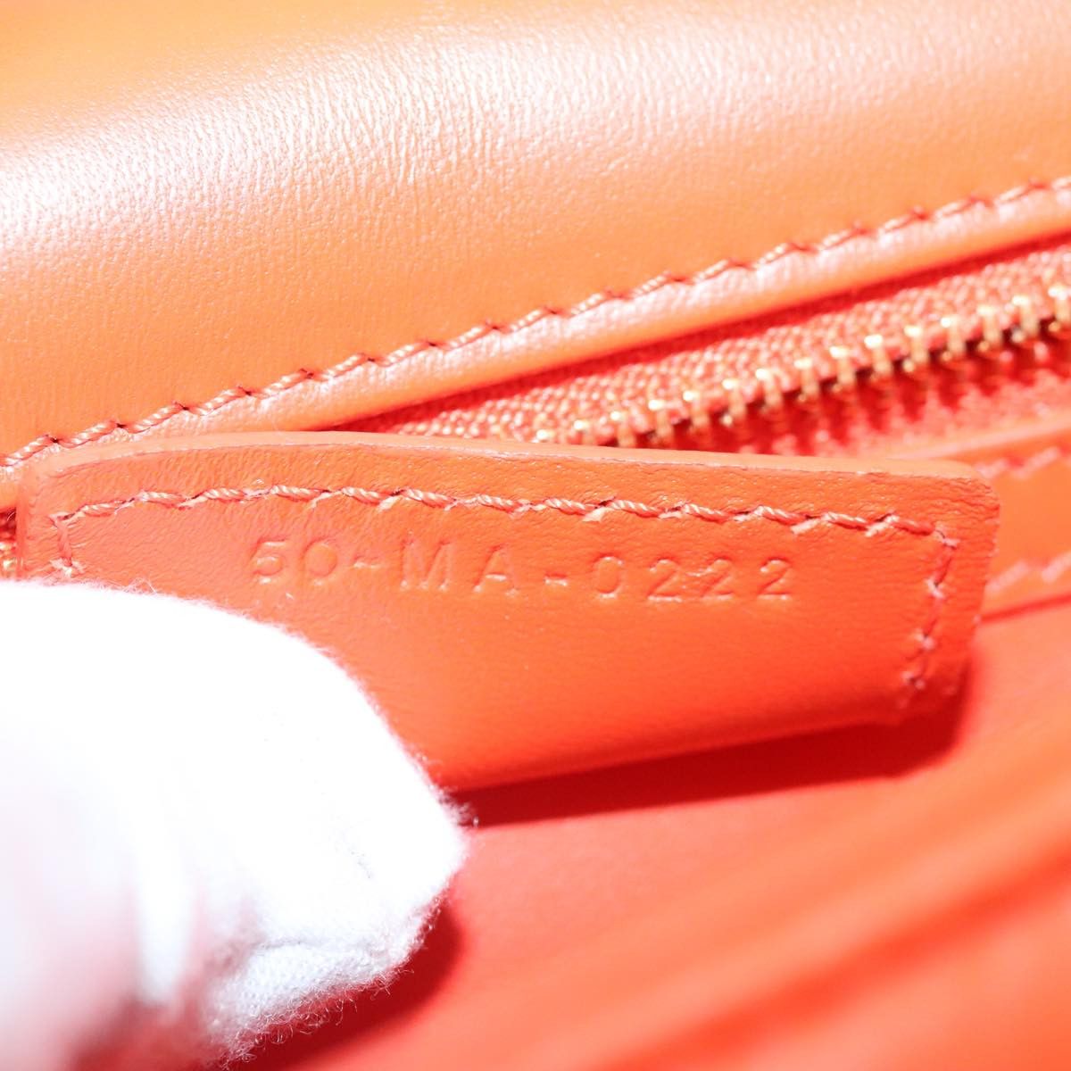 Dior Caro Orange Leather Shoulder Bag (Pre-Owned) Size ONE SIZE - 8 Thumbnail