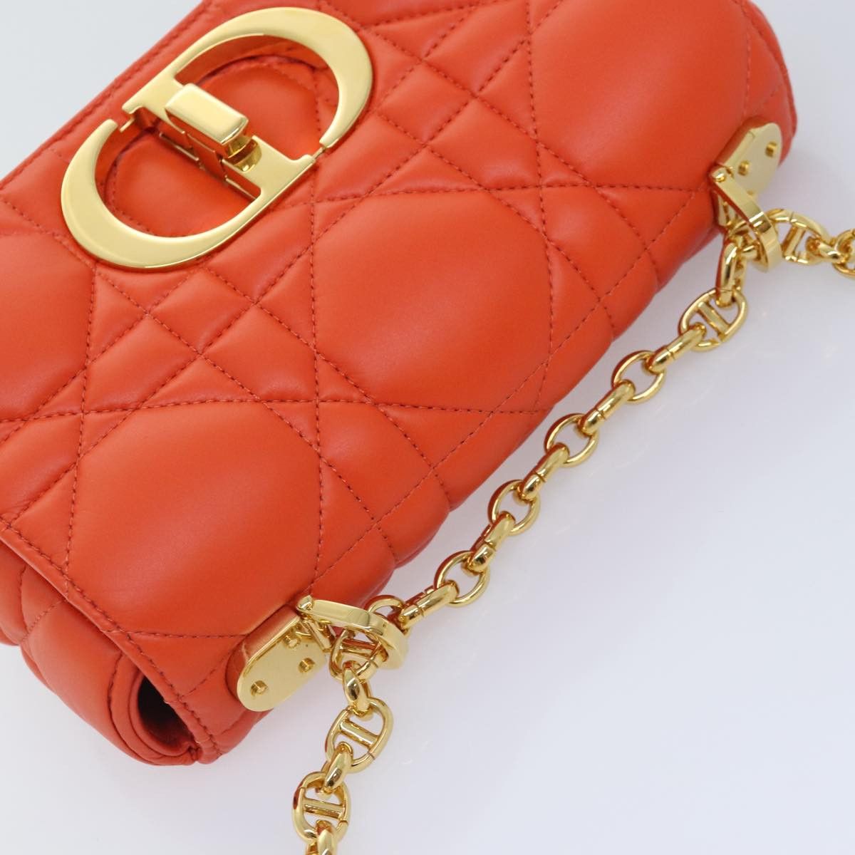 Dior Caro Orange Leather Shoulder Bag (Pre-Owned) Size ONE SIZE - 14 Thumbnail