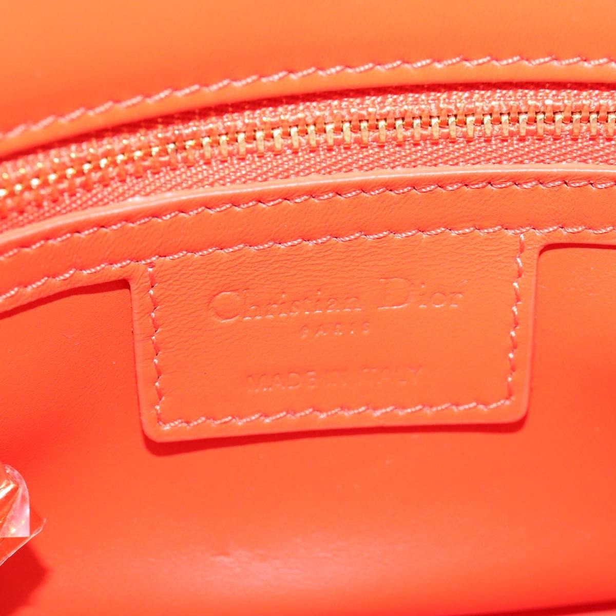 Dior Caro Orange Leather Shoulder Bag (Pre-Owned) Size ONE SIZE - 9 Thumbnail