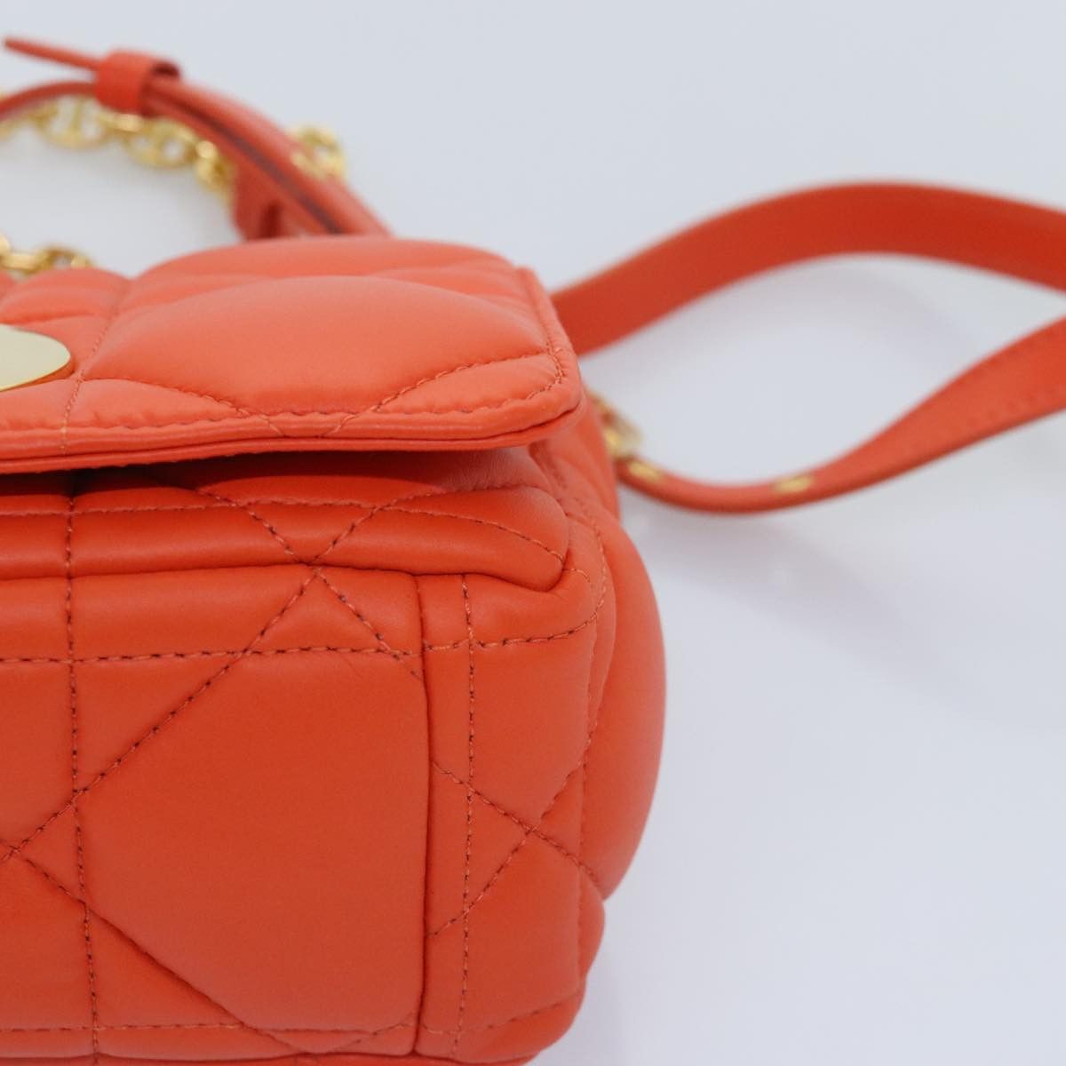 Dior Caro Orange Leather Shoulder Bag (Pre-Owned) Size ONE SIZE - 19 Thumbnail