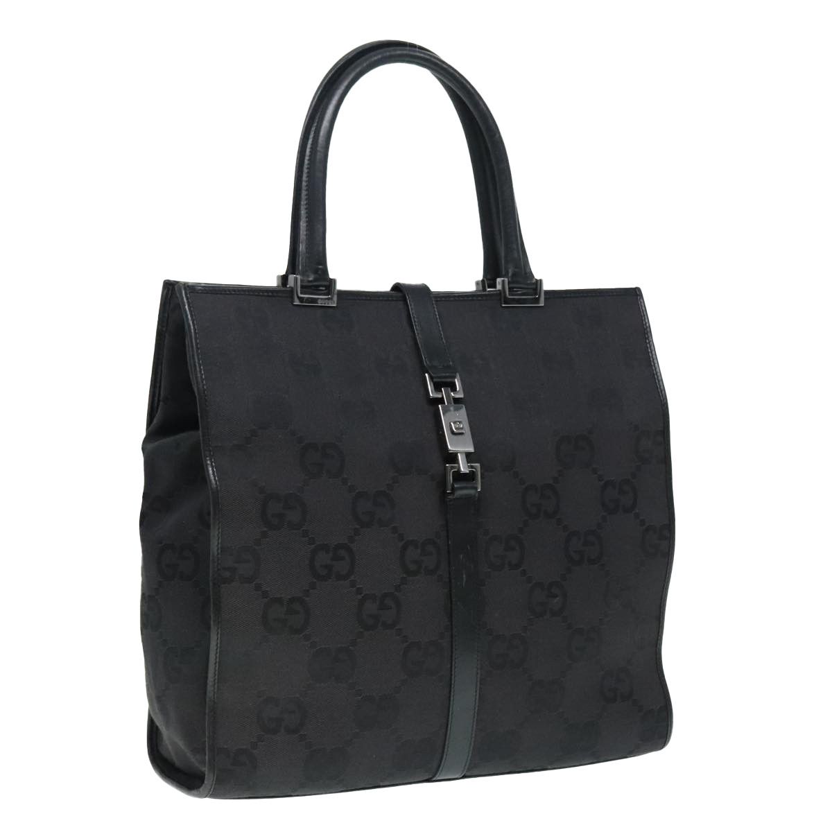 Gucci Jackie Black Canvas Handbag (Pre-Owned) Size ONE SIZE - 12 Thumbnail
