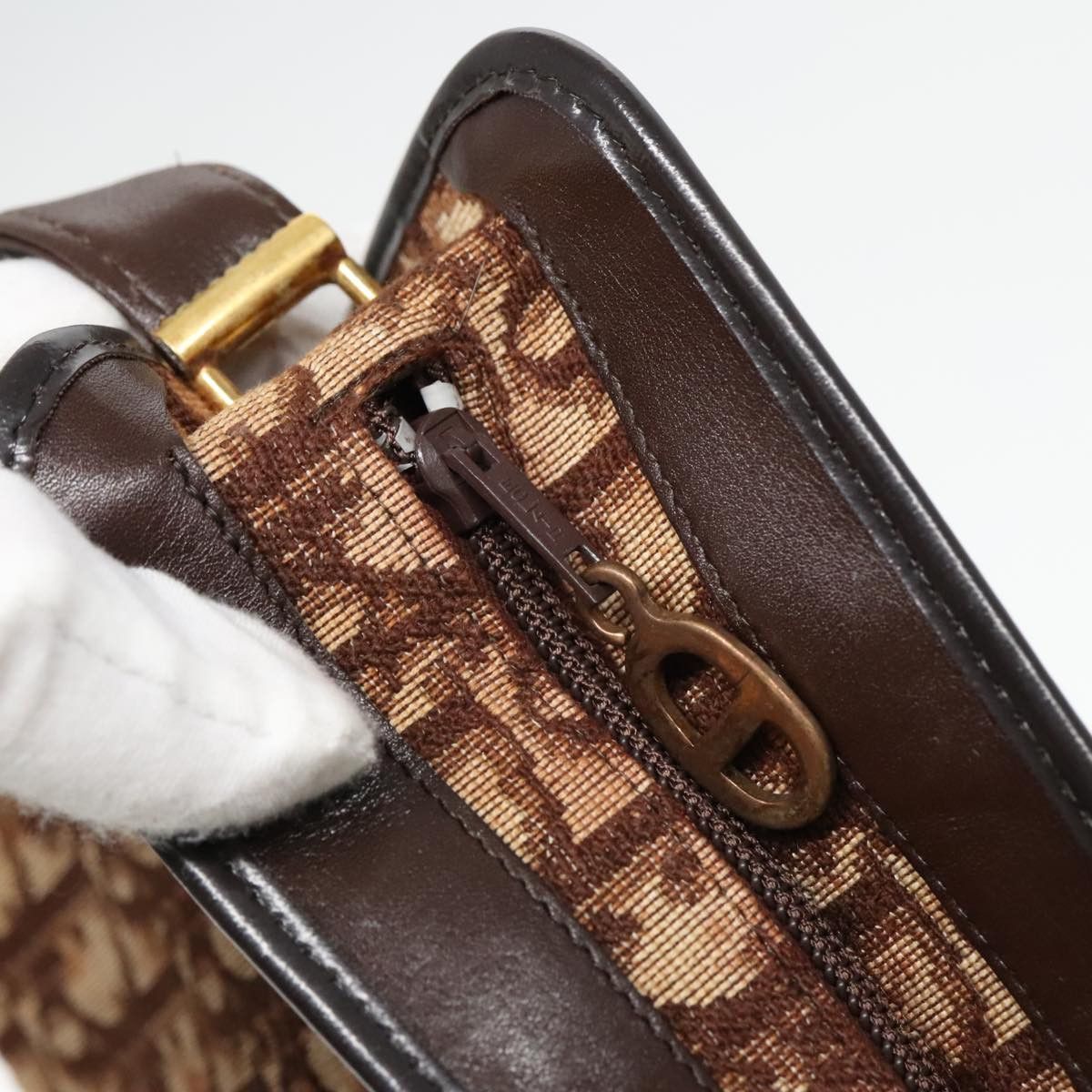 Dior Trotter Brown Canvas Shoulder Bag (Pre-Owned) Size ONE SIZE - 6 Thumbnail