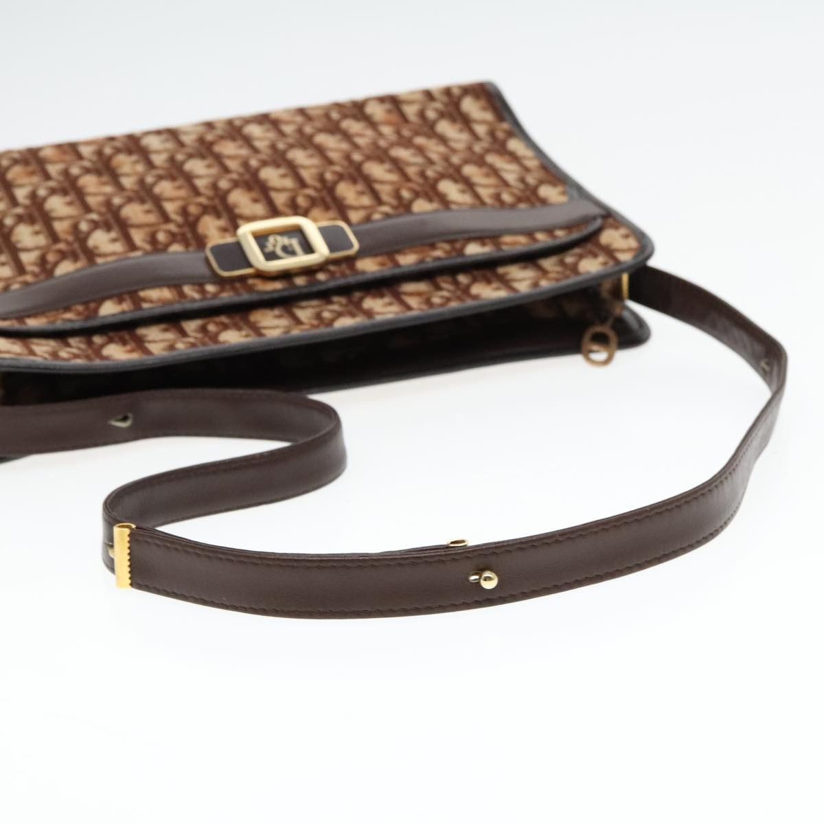 Dior Trotter Brown Canvas Shoulder Bag (Pre-Owned) Size ONE SIZE - 4 Thumbnail