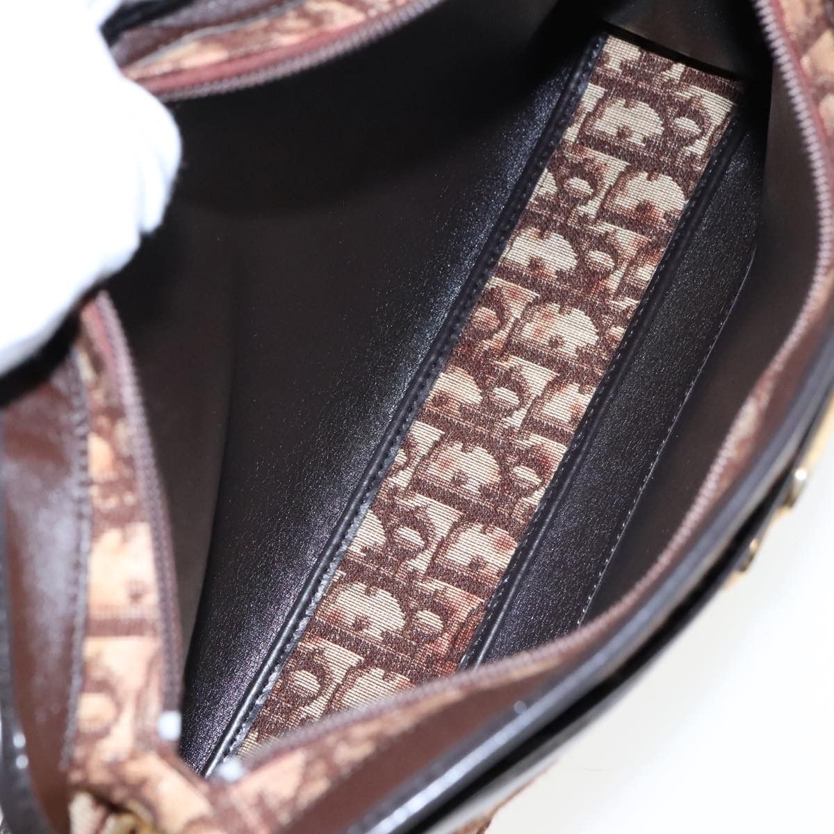 Dior Trotter Brown Canvas Shoulder Bag (Pre-Owned) Size ONE SIZE - 7 Thumbnail