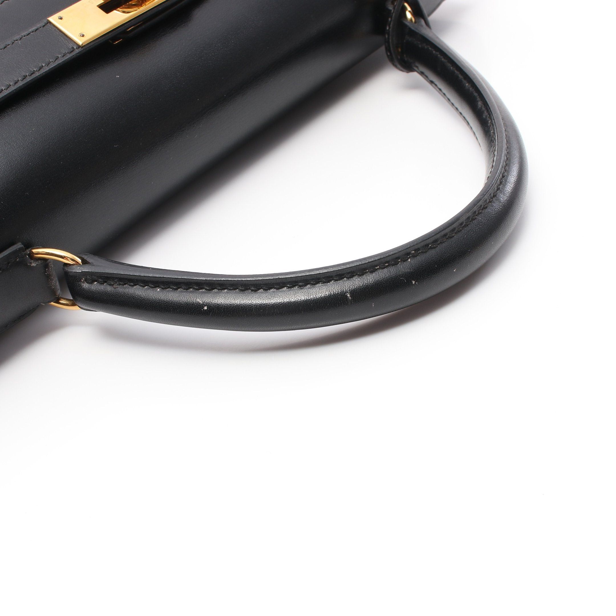 Hermes Hermes Kelly32 Handbag Box Calf Black Gold Hardware □B Stamp (Manufactured Around 1998) Size ONE SIZE - 7 Thumbnail