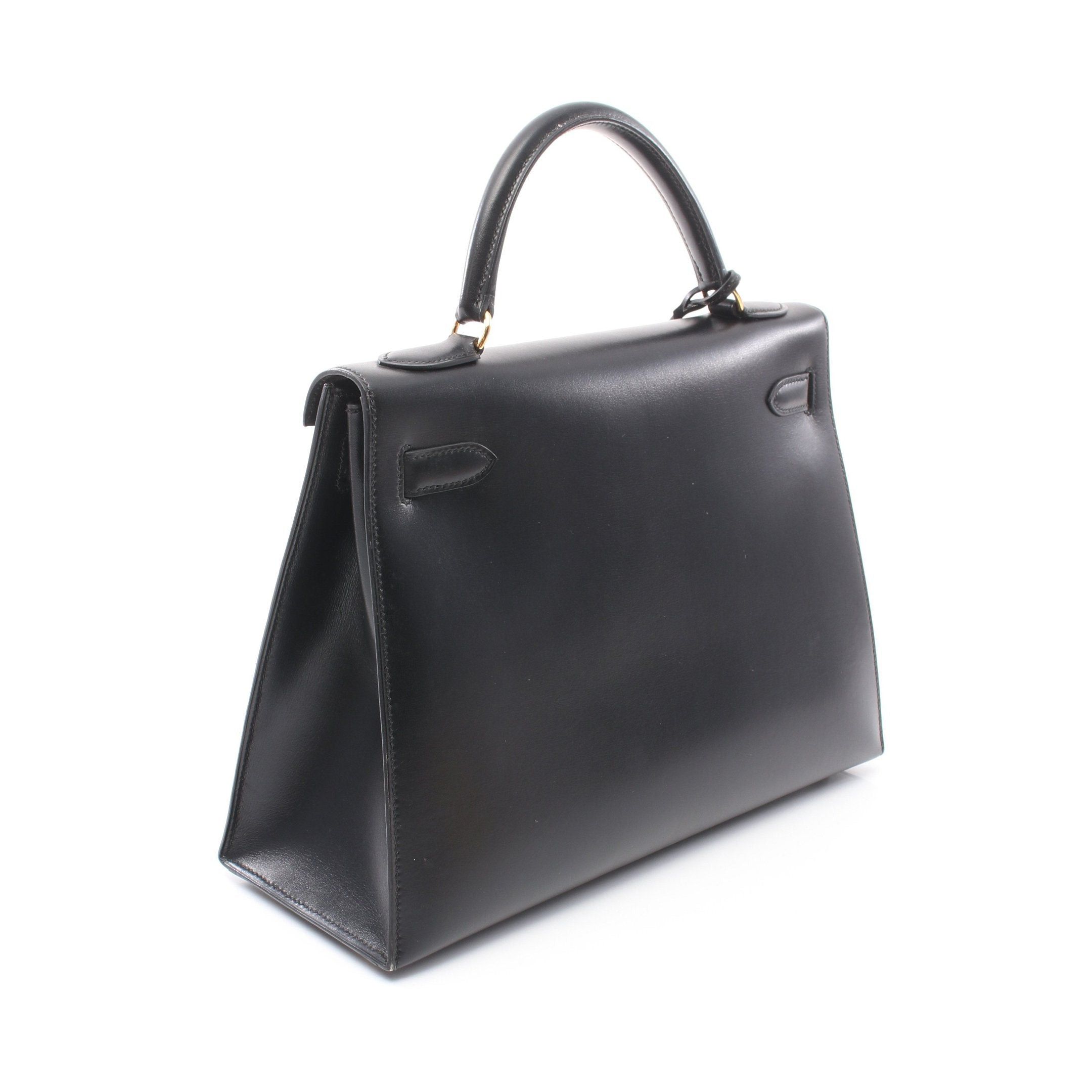 Hermes Hermes Kelly32 Handbag Box Calf Black Gold Hardware □B Stamp (Manufactured Around 1998) Size ONE SIZE - 2 Thumbnail