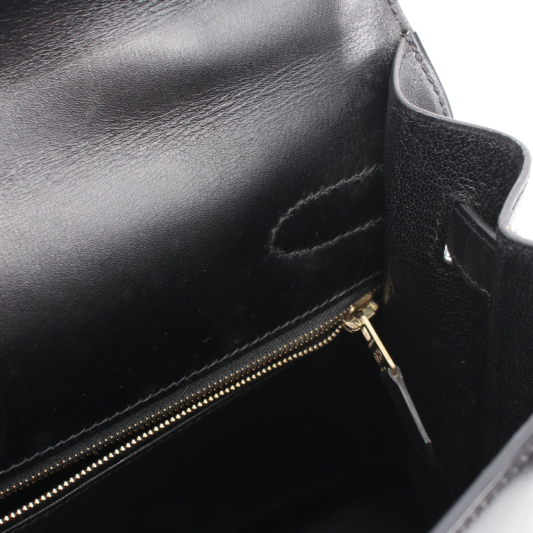 Hermes Hermes Kelly32 Handbag Box Calf Black Gold Hardware □B Stamp (Manufactured Around 1998) Size ONE SIZE - 14 Thumbnail