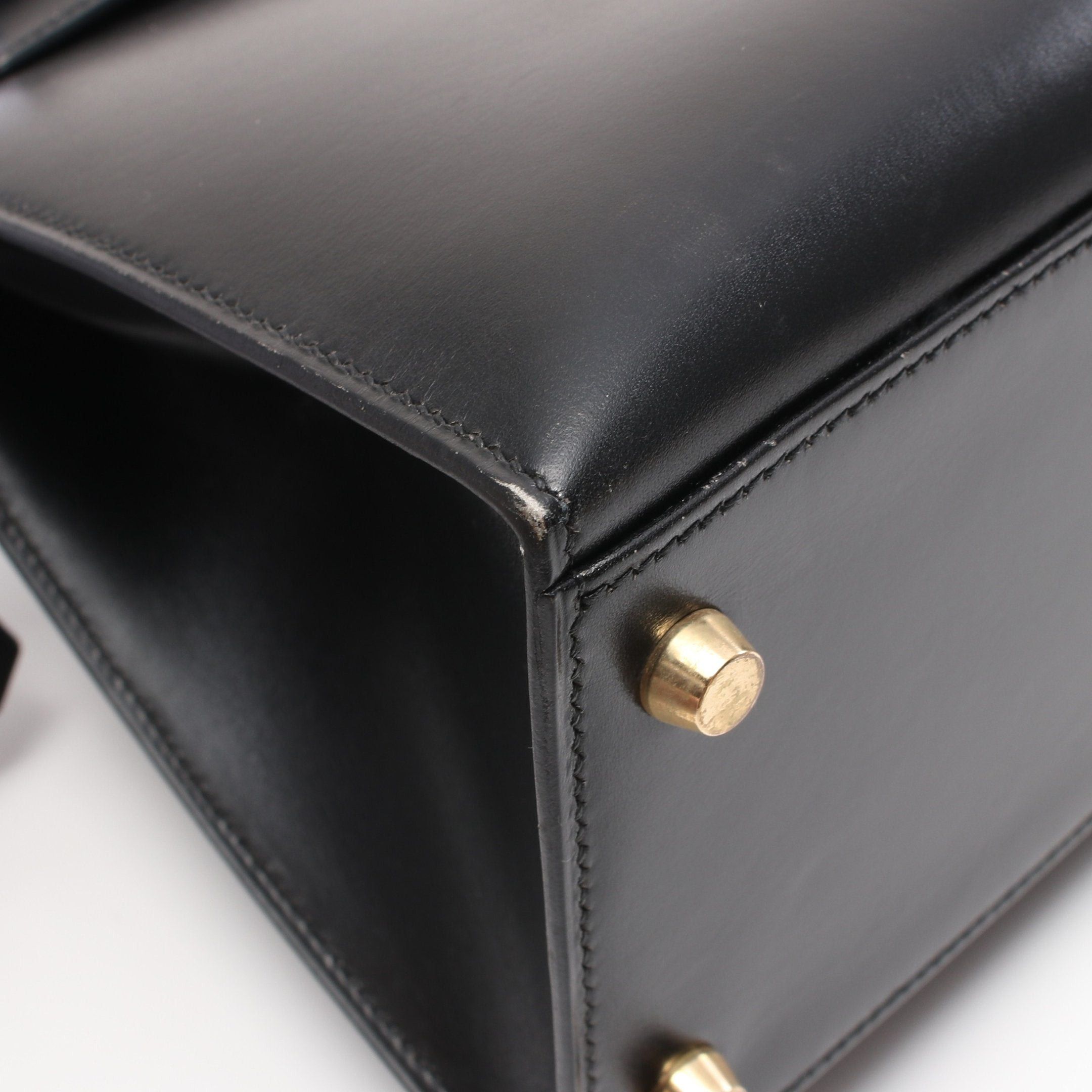 Hermes Hermes Kelly32 Handbag Box Calf Black Gold Hardware □B Stamp (Manufactured Around 1998) Size ONE SIZE - 6 Thumbnail