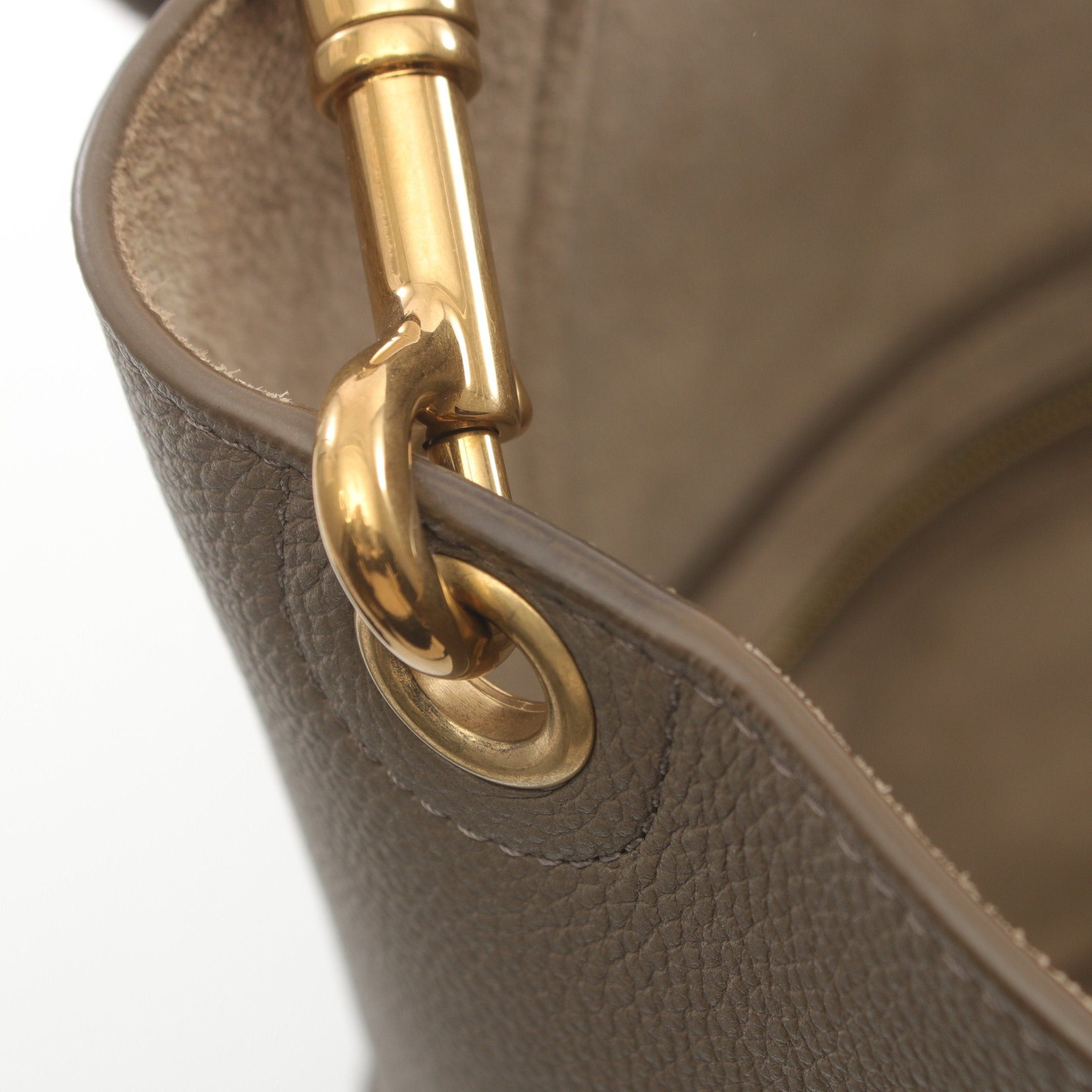Celine Celine Sangle Bucket Shoulder Bag Leather Gray Beige Size ONE SIZE - 5 Thumbnail