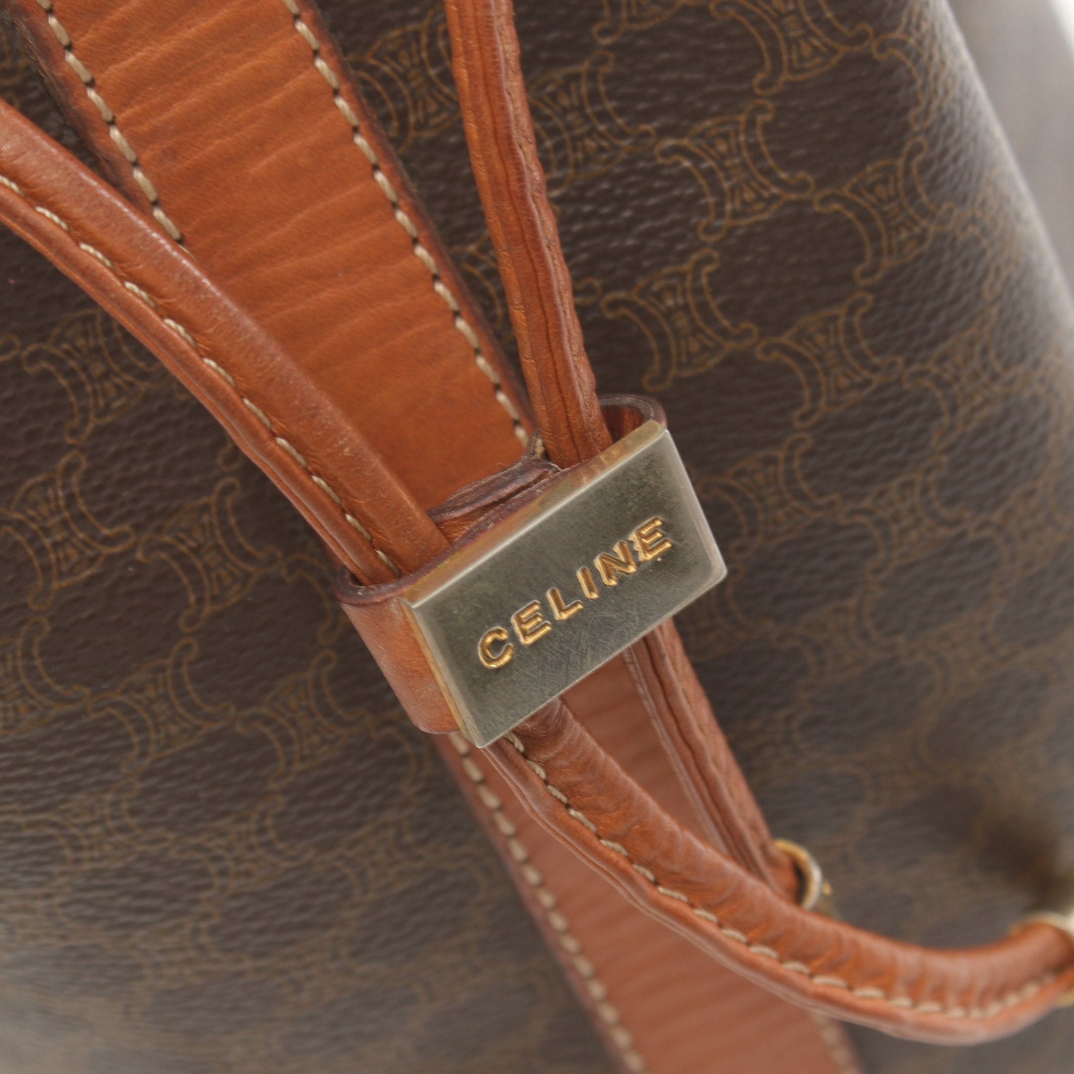 Celine Celine Macadam Shoulder Bag Leather Dark Brown Size ONE SIZE - 4 Thumbnail