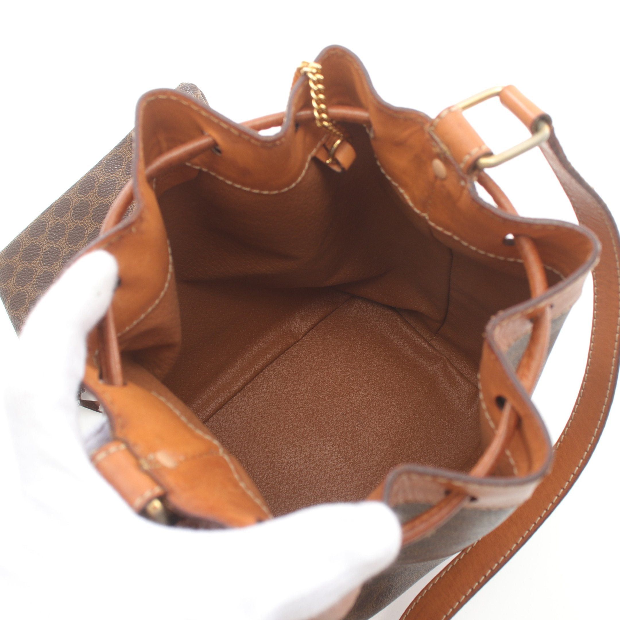 Celine Celine Macadam Shoulder Bag Leather Dark Brown Size ONE SIZE - 3 Thumbnail