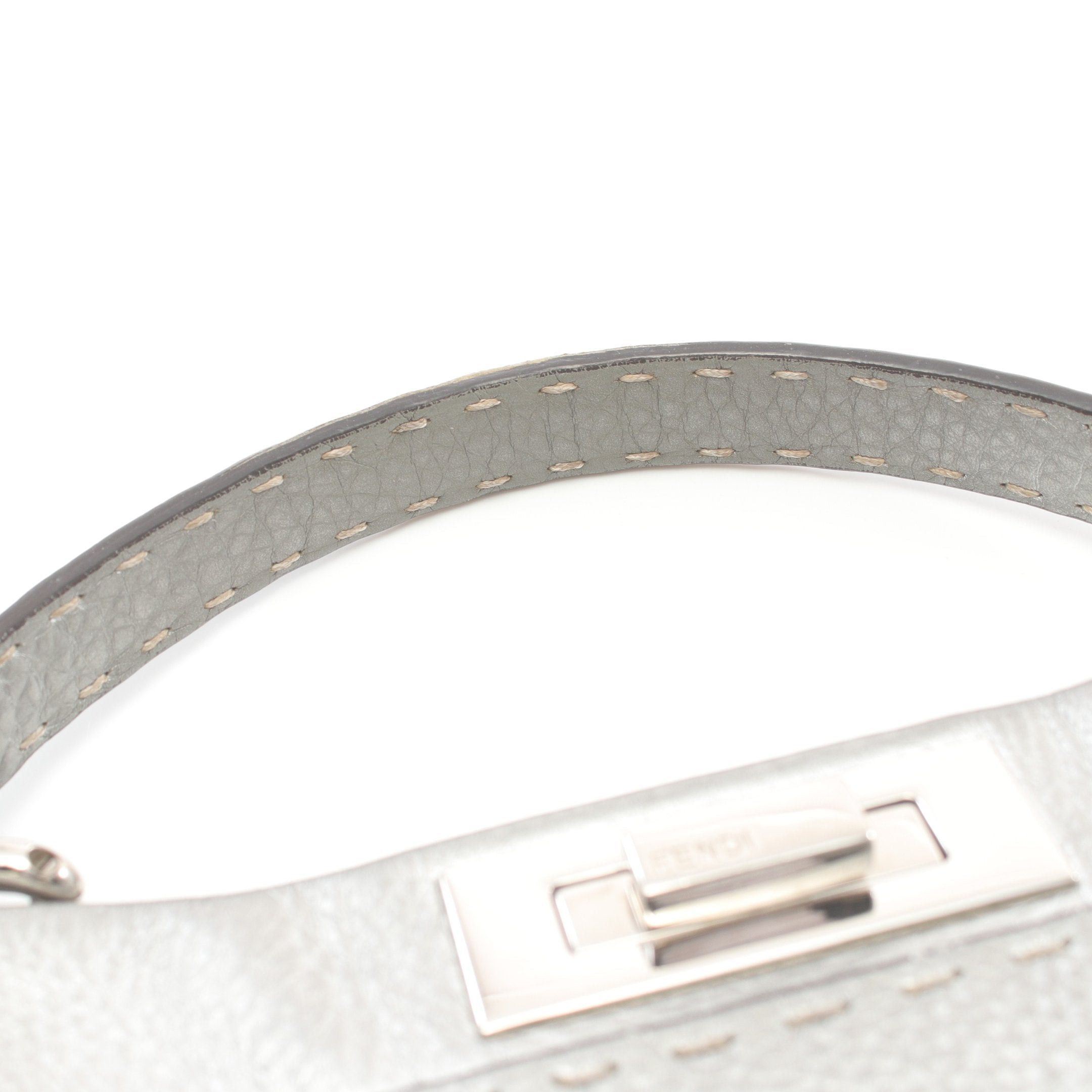 Fendi Fendi Peekaboo Regular Selleria Handbag Leather Silver Size ONE SIZE - 9 Thumbnail