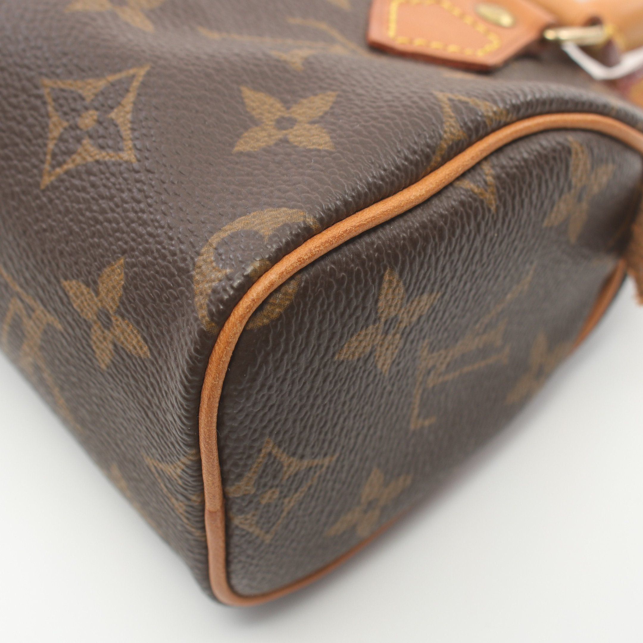Louis Vuitton Louis Vuitton Mini Speedy Monogram Handbag Leather Brown Size ONE SIZE - 7 Thumbnail