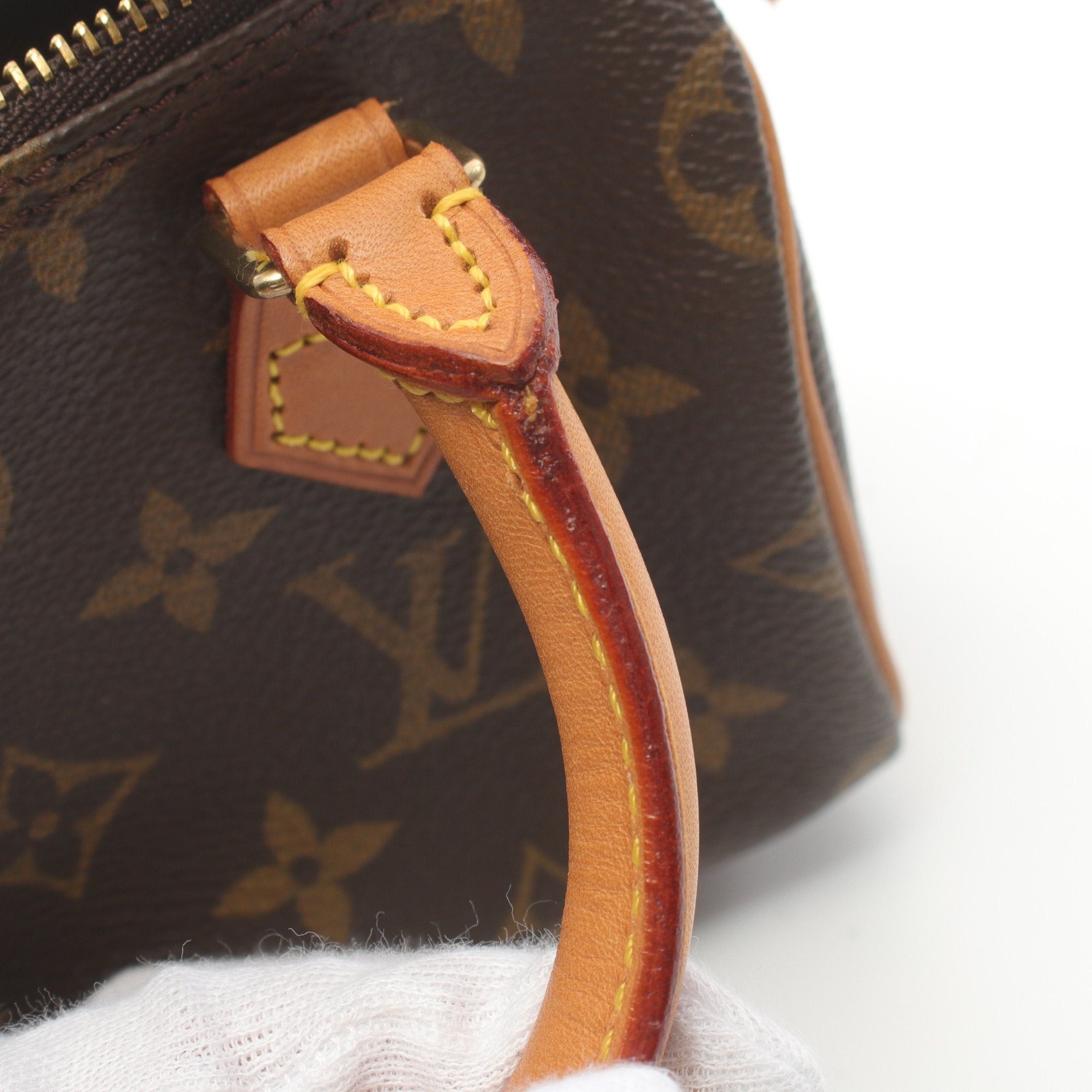 Louis Vuitton Louis Vuitton Mini Speedy Monogram Handbag Leather Brown Size ONE SIZE - 8 Thumbnail