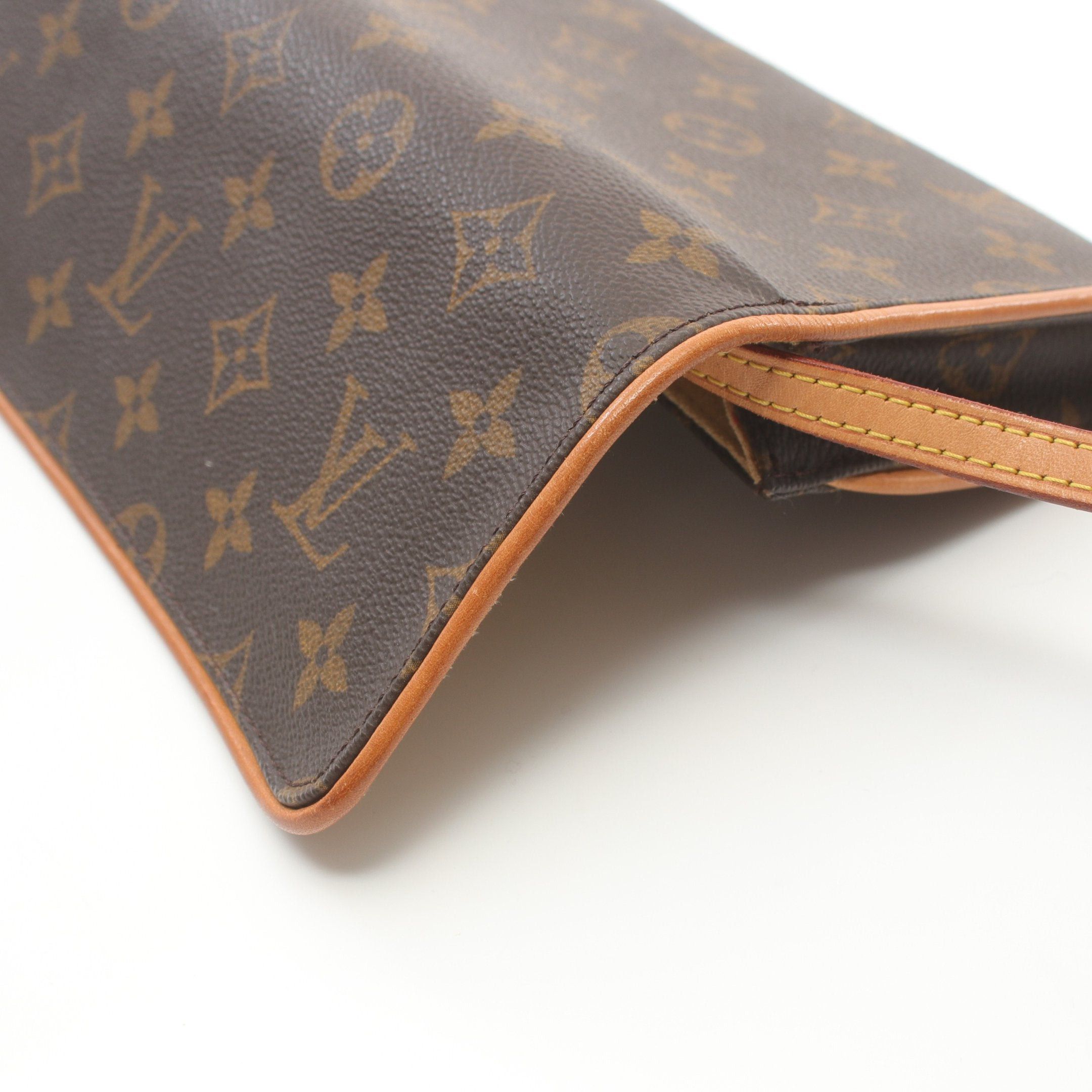 Louis Vuitton Pochette Twin Gm Monogram Shoulder Bag Leather Brown