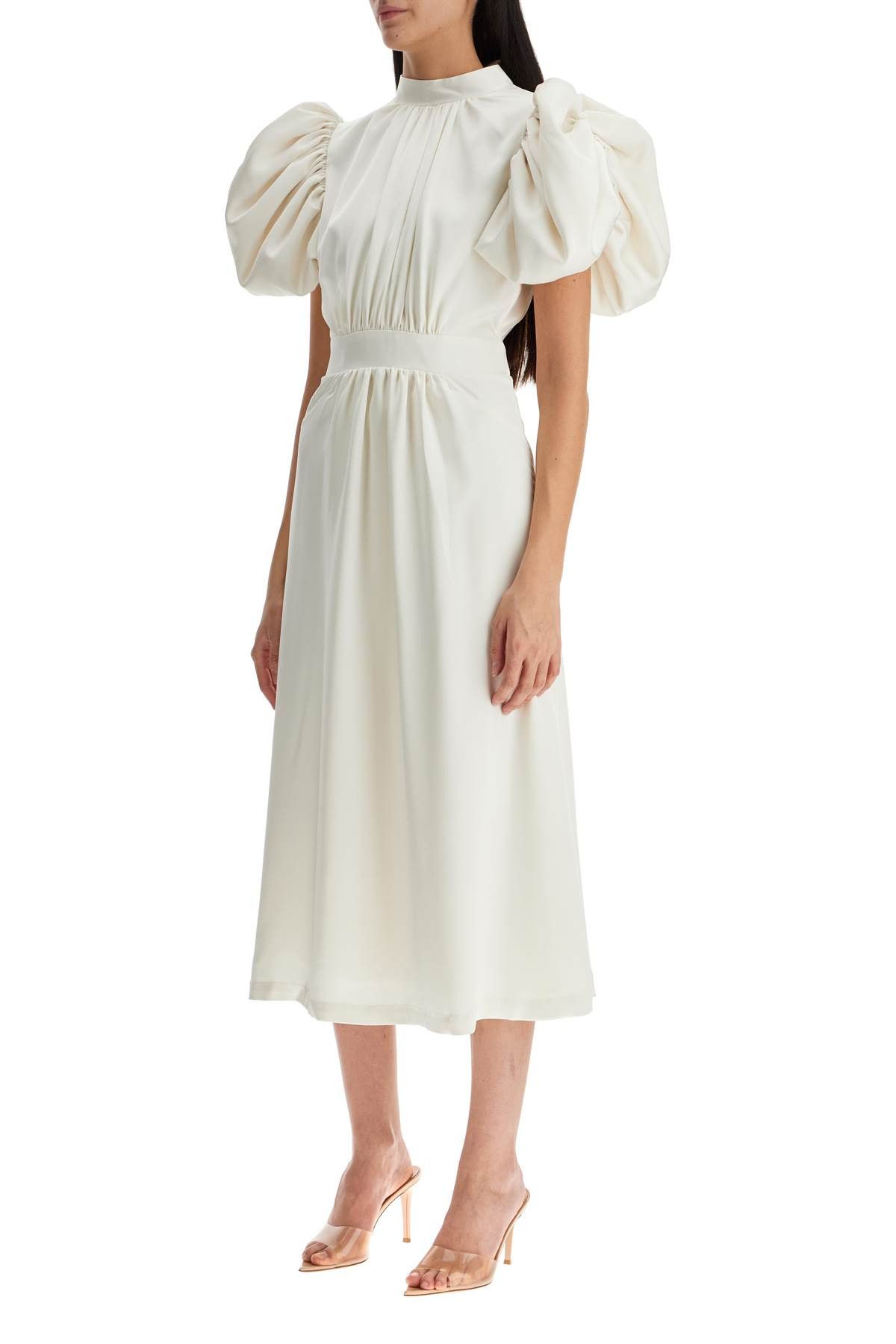 ROTATE ROTATE Midi Satin Dress With Puff Sleeves Size XS / US 0-2 / IT 36-38 - 4 Thumbnail