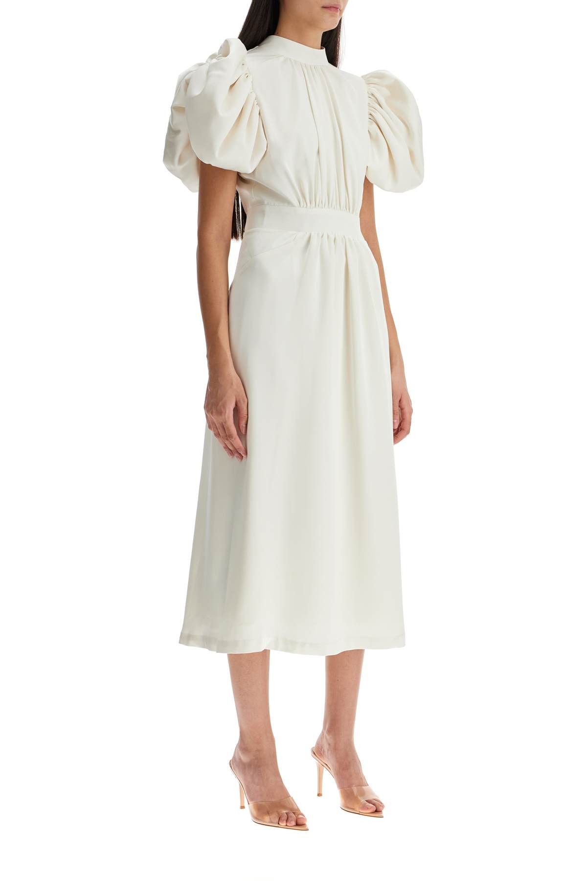 ROTATE ROTATE Midi Satin Dress With Puff Sleeves Size XS / US 0-2 / IT 36-38 - 2 Thumbnail