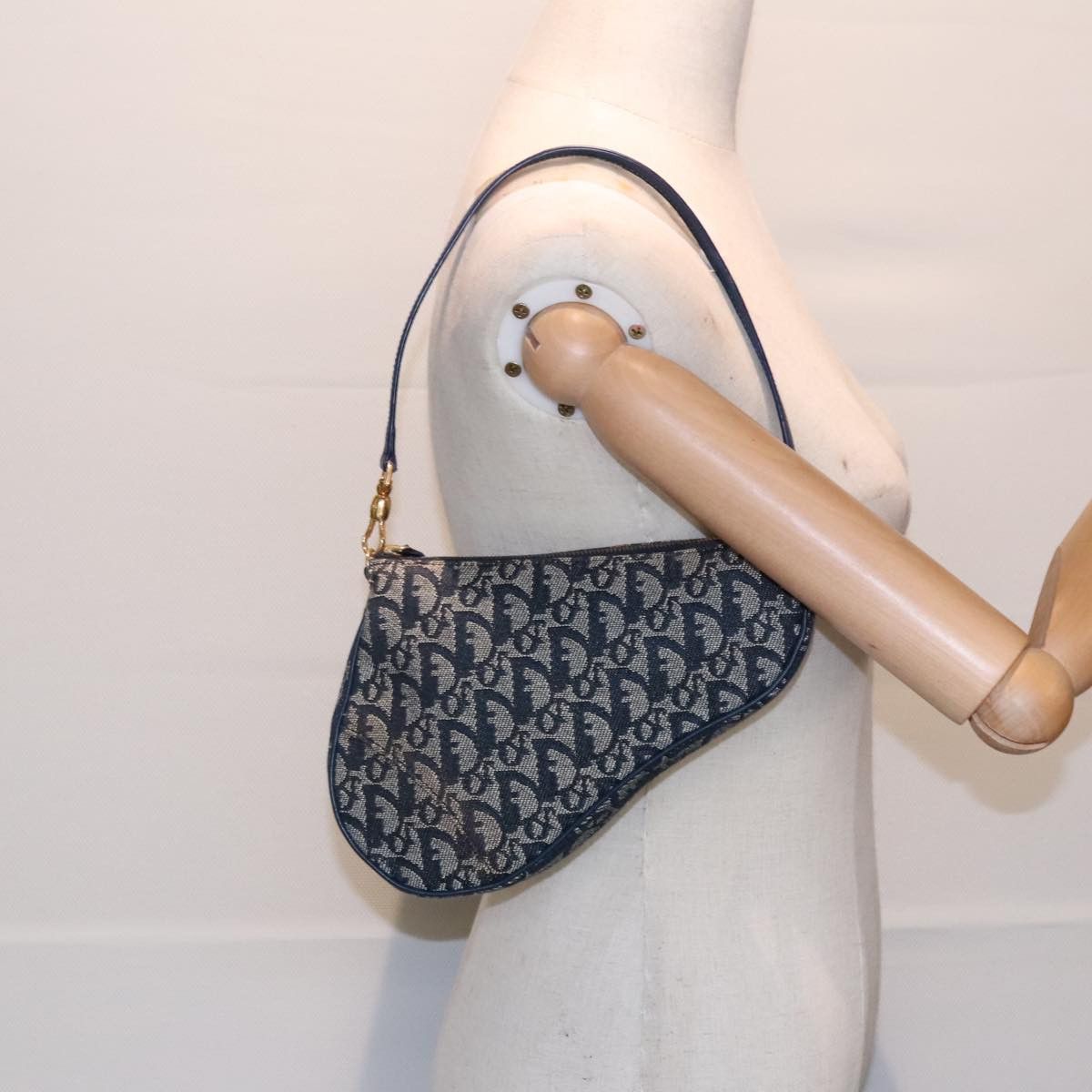 Dior Saddle Navy Canvas Shoulder Bag (Pre-Owned) Size ONE SIZE - 11 Thumbnail