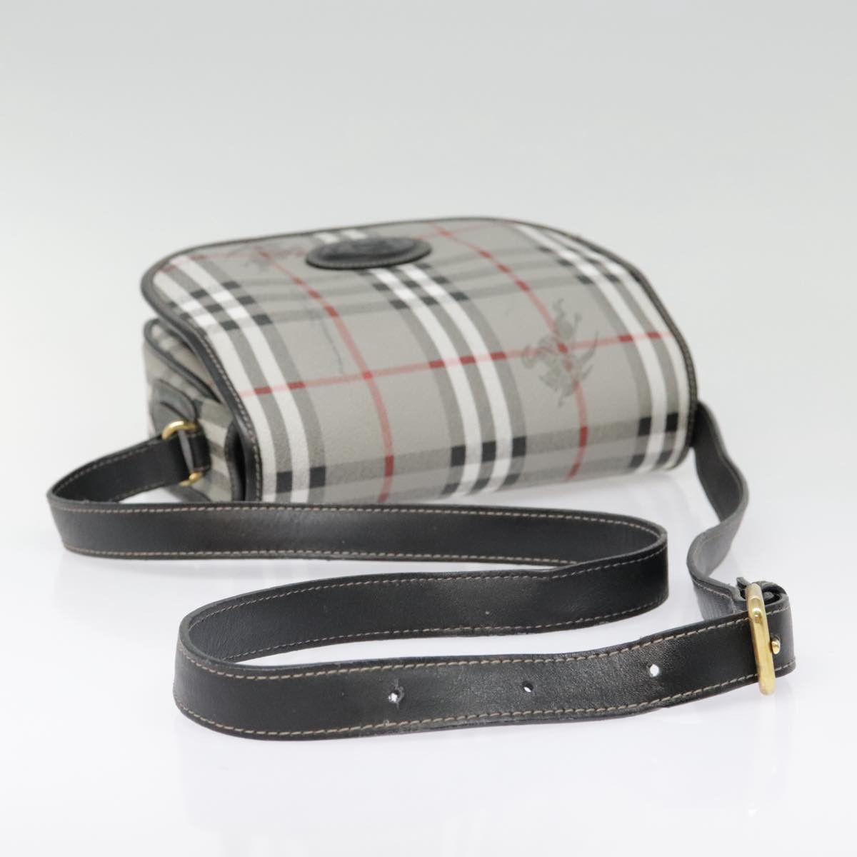 Burberry Nova Check Grey Leather Shoulder Bag (Pre-Owned) Size ONE SIZE - 4 Thumbnail