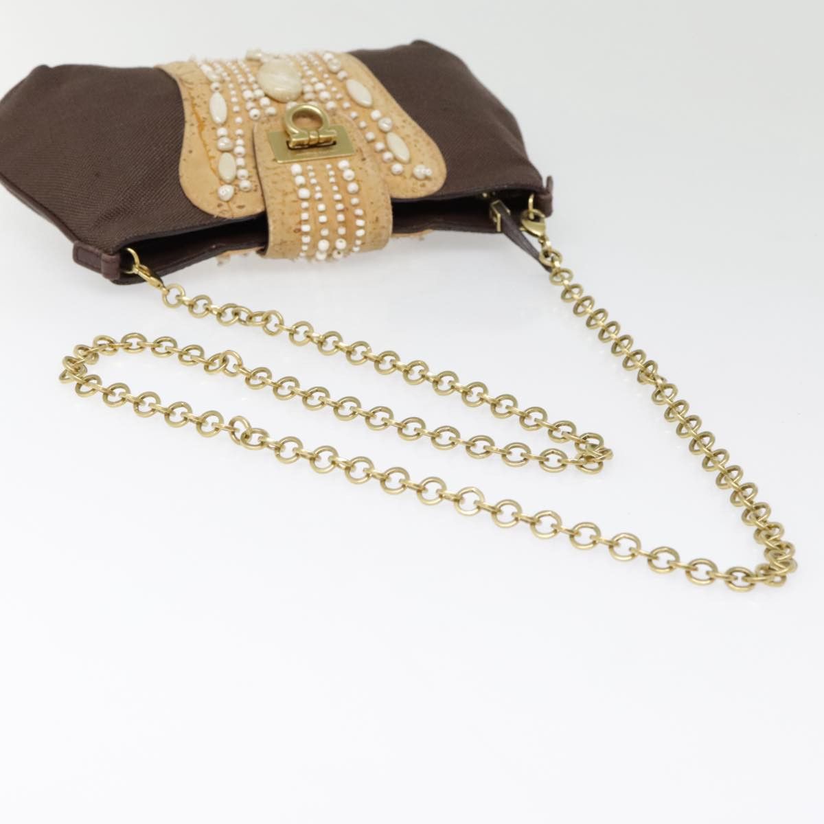 Salvatore Ferragamo Gancini Brown Leather Shoulder Bag (Pre-Owned) Size ONE SIZE - 5 Thumbnail