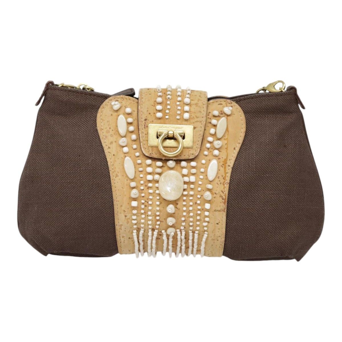 Salvatore Ferragamo Gancini Brown Leather Shoulder Bag (Pre-Owned) Size ONE SIZE - 17 Thumbnail