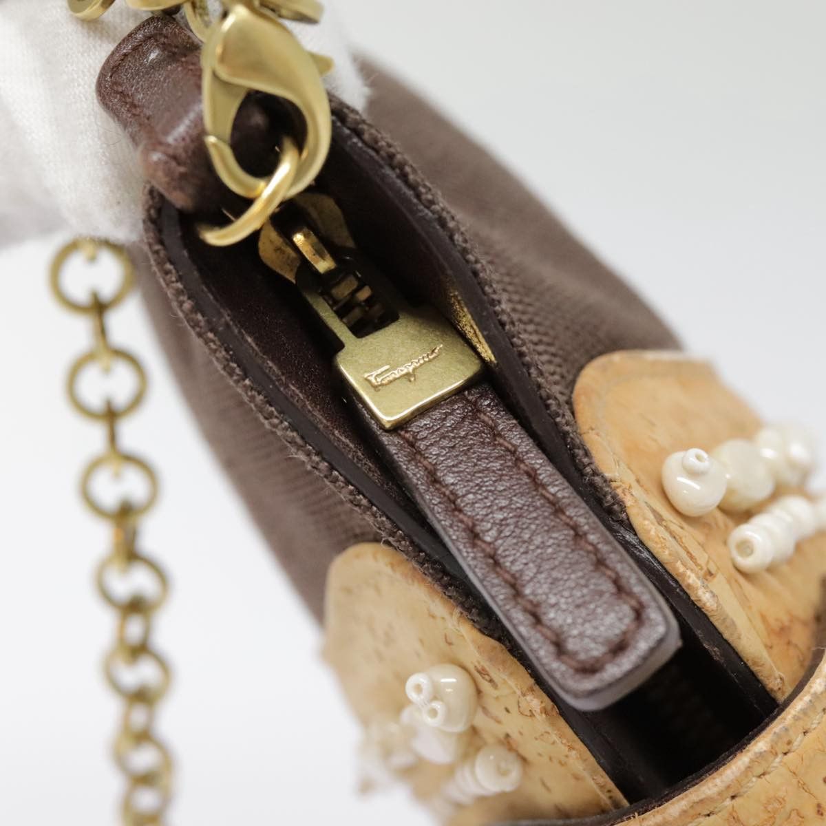 Salvatore Ferragamo Gancini Brown Leather Shoulder Bag (Pre-Owned) Size ONE SIZE - 13 Thumbnail