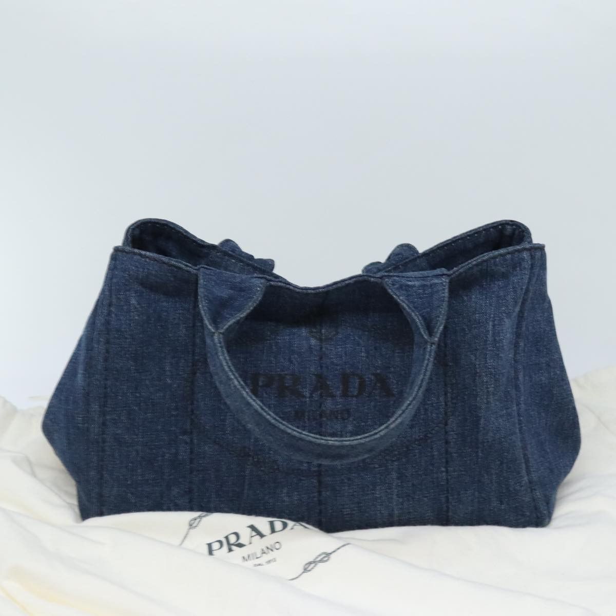 Prada Canapa Blue Canvas Handbag (Pre-Owned) Size ONE SIZE - 14 Thumbnail