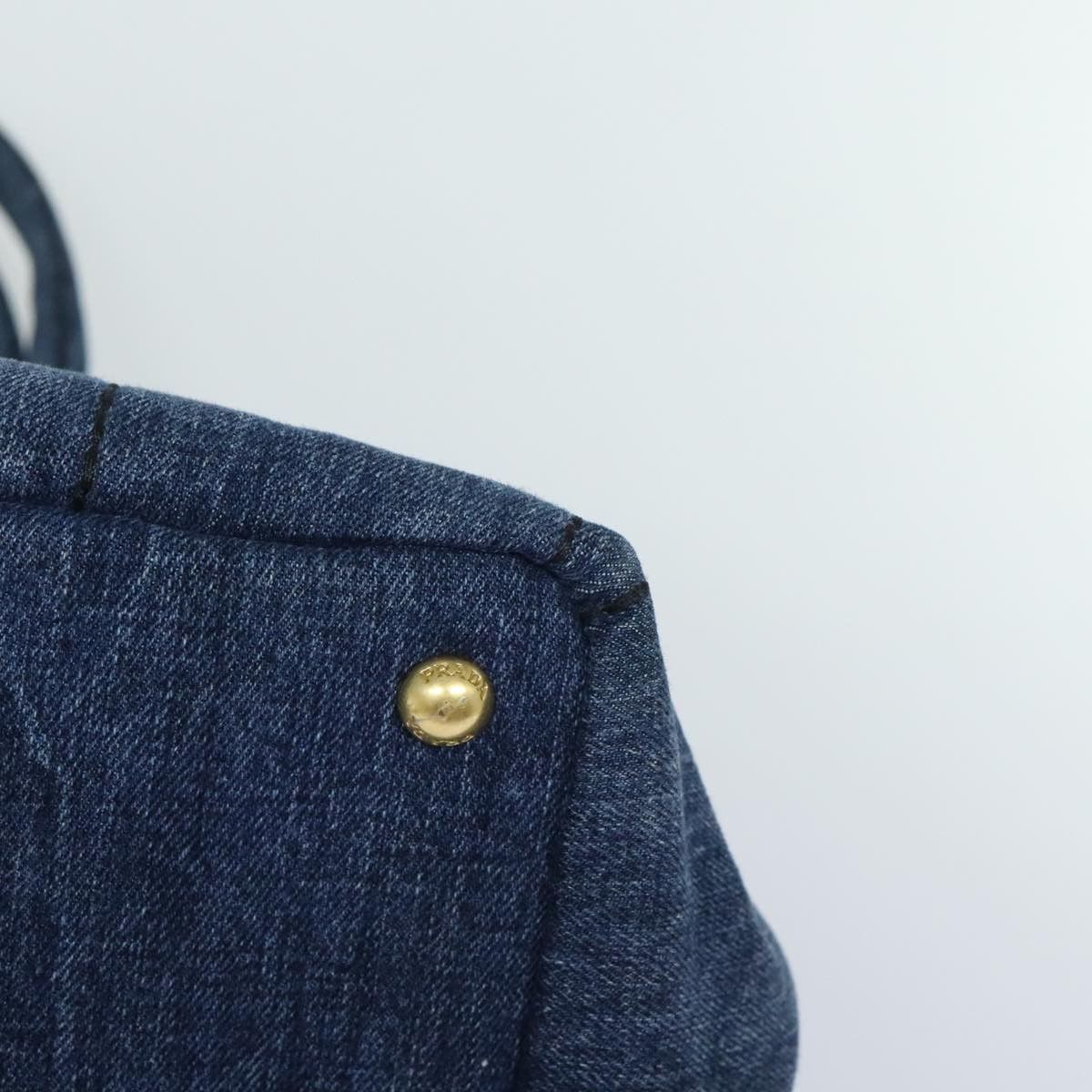 Prada Canapa Blue Canvas Handbag (Pre-Owned) Size ONE SIZE - 7 Thumbnail